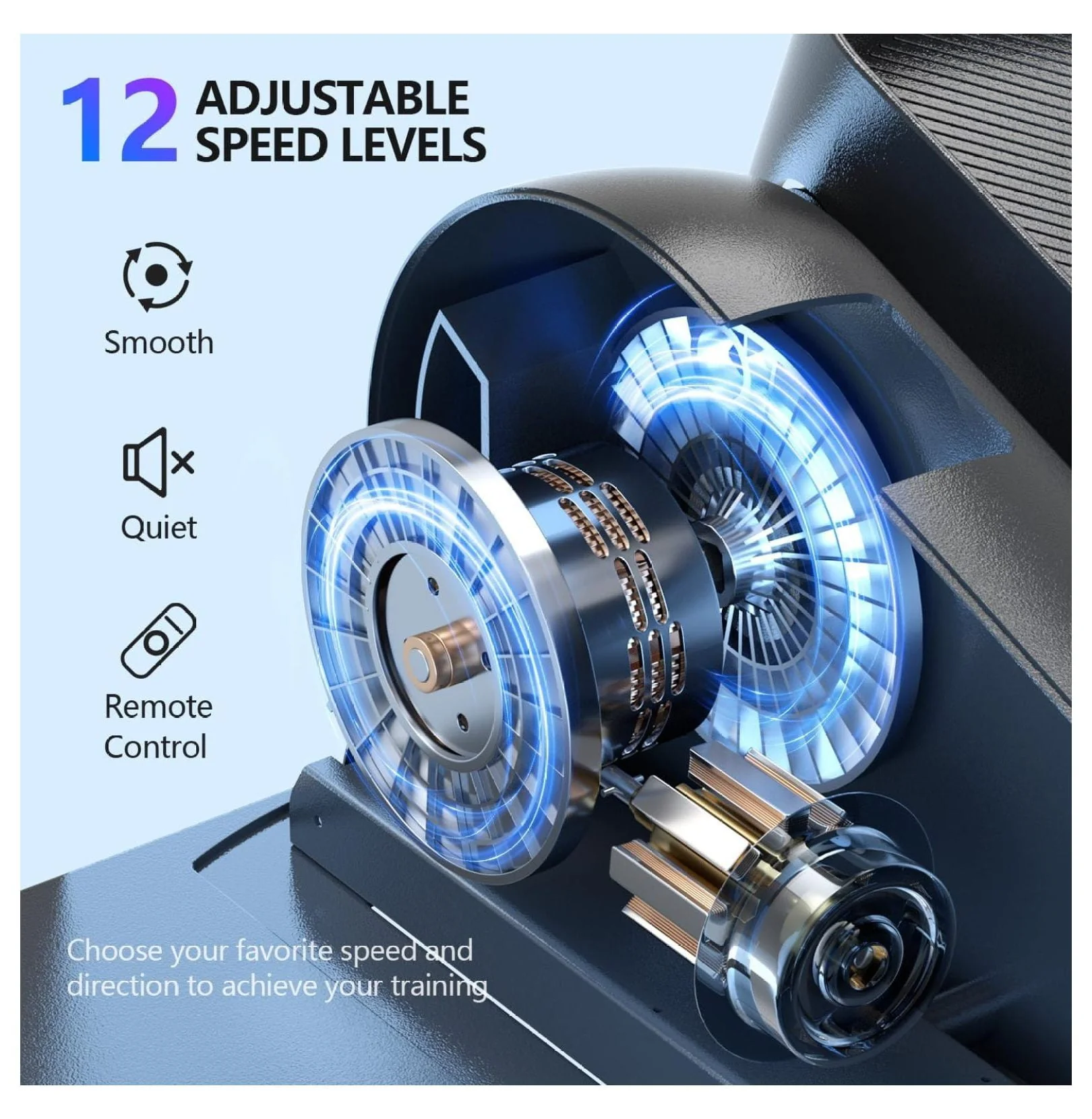 Under Desk Elliptical Machine for Home Ellipse Leg Exerciser for Seniors with Control Electric Seated Pedal Exerciser with 12 Adjustable Speeds