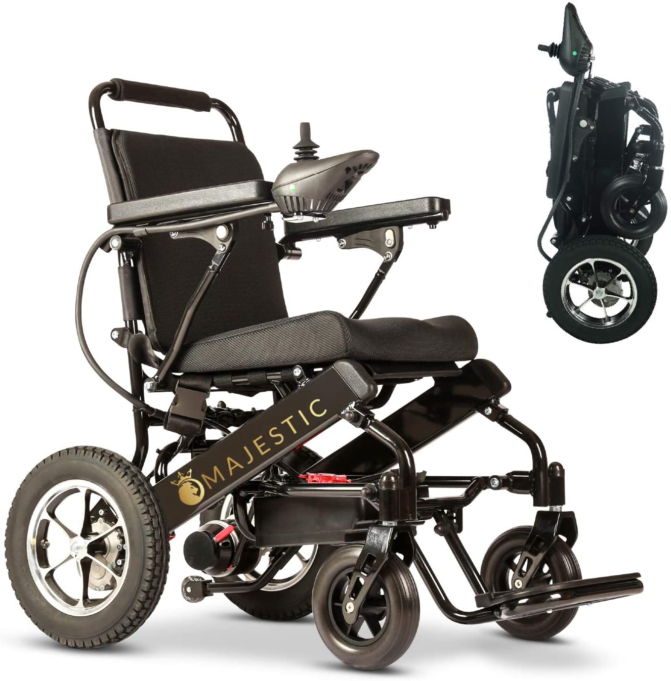 2020 New Folding Ultra Lightweight Electric Power Wheelchair, Silla de Ruedas Electrica, FDA Approved and Air Travel Allowed, Heavy Duty, Mobility Motorized, Portable Power (17.5 Seat Width)
