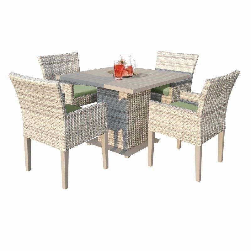 Waterbury Square 4 – Person 39.5&” Long Dining Set with Cushions