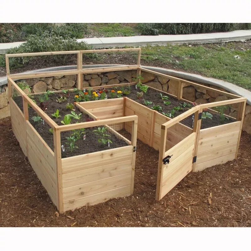 【Home&Garden】7.5′ x 8′ Wood Frame Garden Bed For Sale