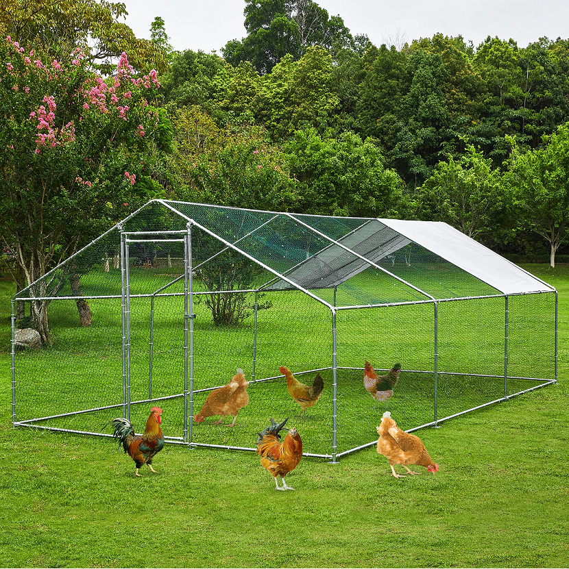 【Home&Garden】Extra Large Metal Chicken Coop Walkin Poultry Cage Rabbits Habitat Cage(19.6’Lx9.8’Wx6.5’H)