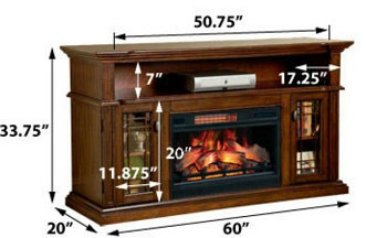 Wallace Infrared Electric Fireplace Entertainment Center in Empire Cherry – 26MM1264-C237