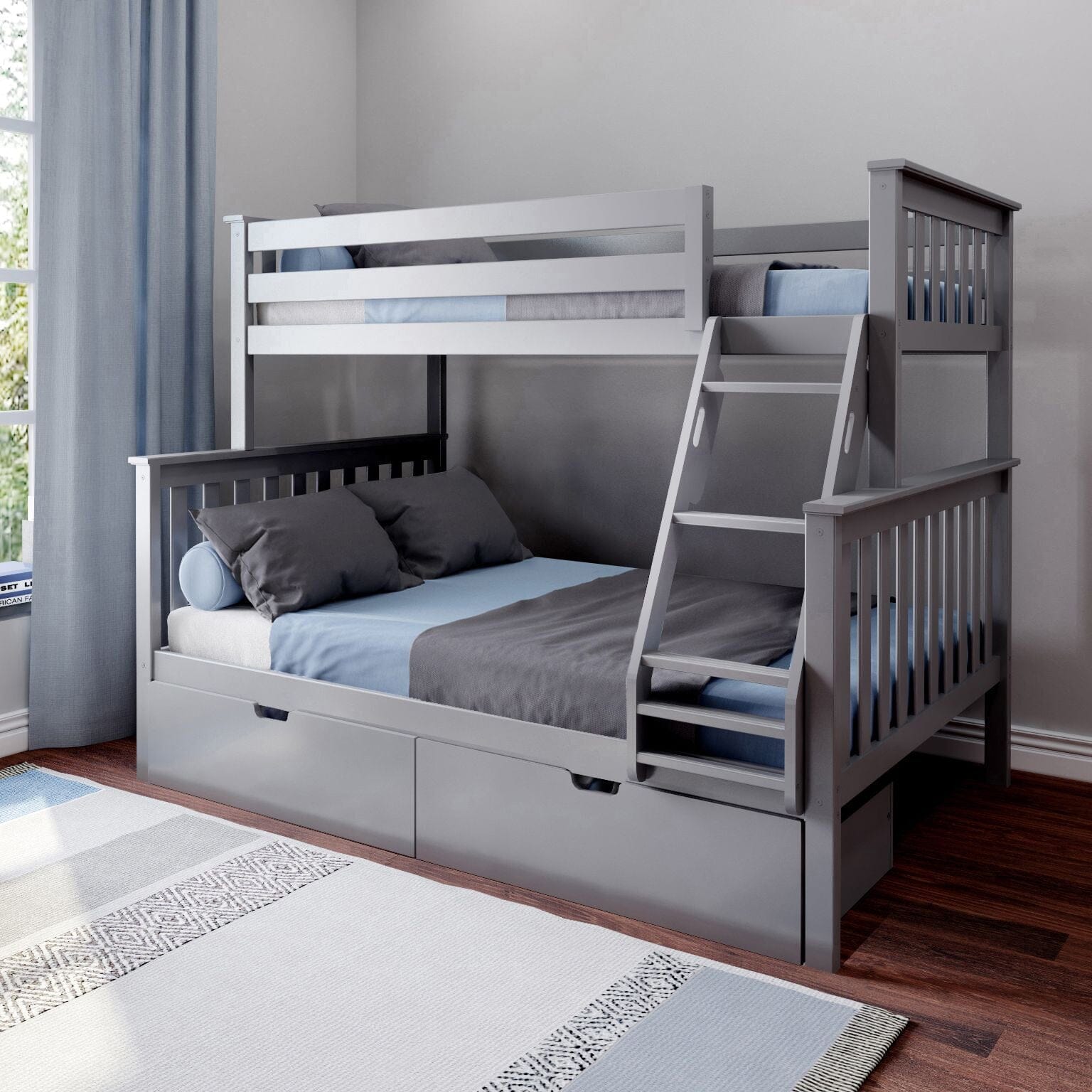 🎄Store Closing Sale💖Kid’s Twin Over Full-Size Bunk Bed with Storage Drawers