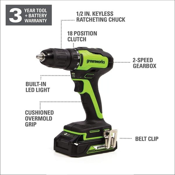 24V Brushless 1/2-inch Drill / Driver, Battery Not Included, 3703302AZ