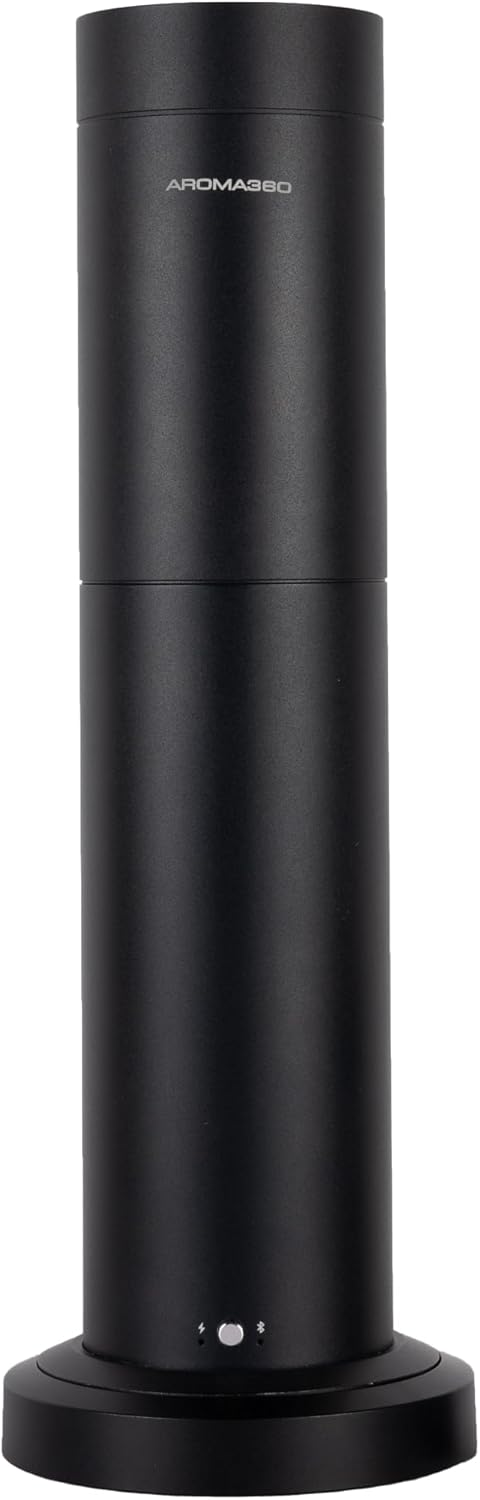 Wireless Pro Essential Oil Diffuser – 600 sq ft Coverage – Cordless & Portable with Remote – Aromatherapy Scent Diffuser – Home, Spa, Office & Business – Air Freshener – Midnight Black