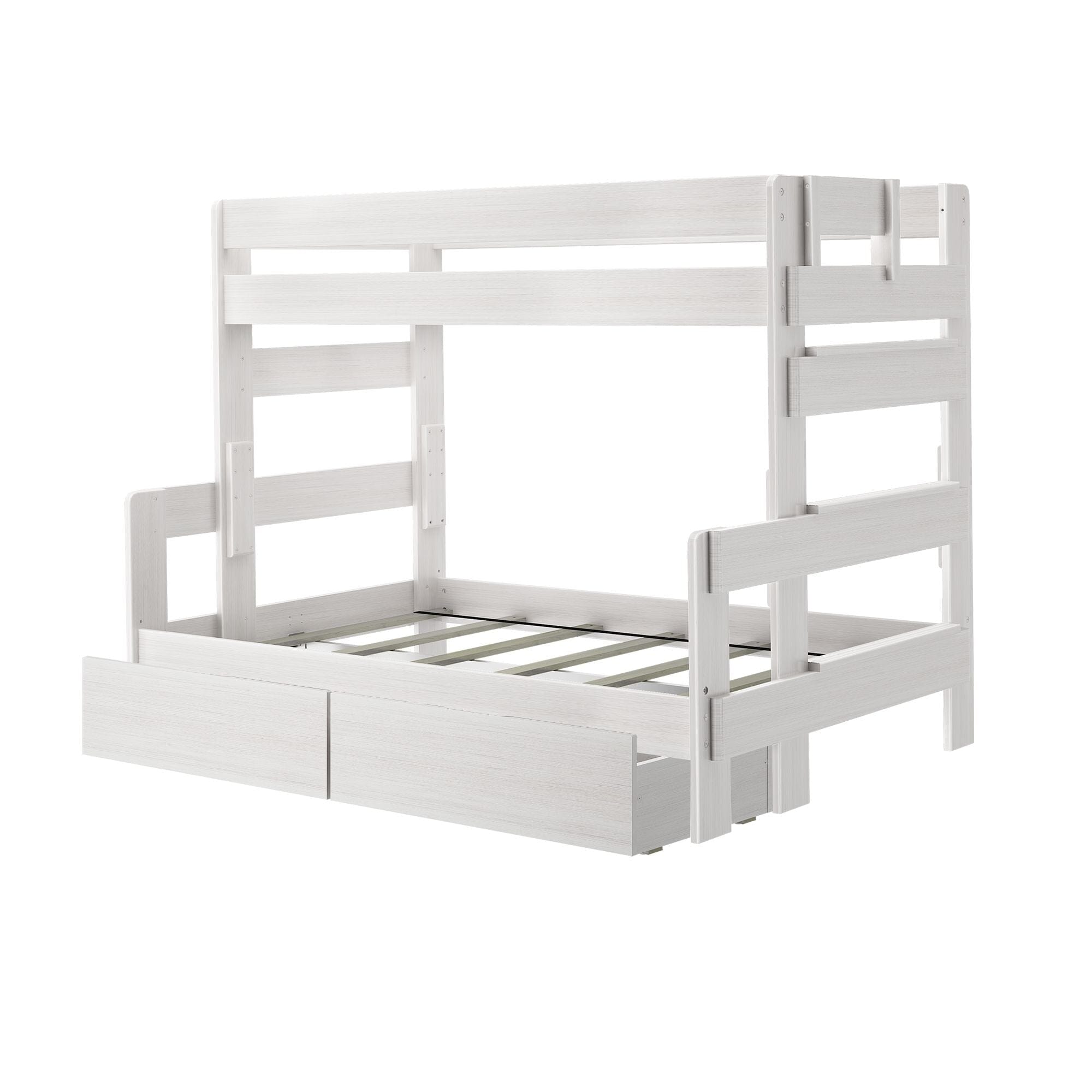 🎄Store Closing Sale💖Modern Farmhouse Twin over Full Bunk Bed with Storage Drawers