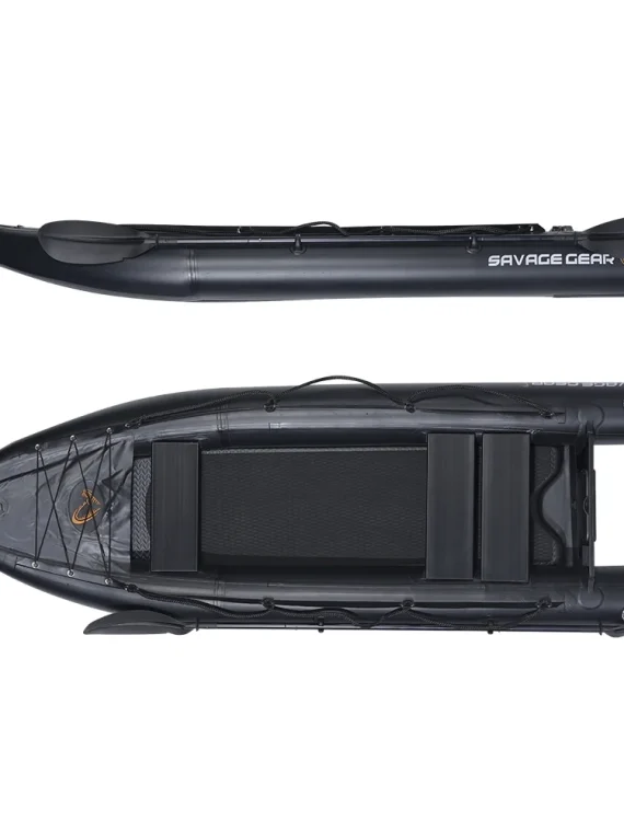 2 Person Iatable Kayak Fishing PVC Boat C 130 x 43 x 11.8 with Aluminum Alloy Seat, Paddle, Iatable Mat, Repair Kit, Fin