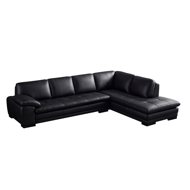 124″ Wide Leather Match Sofa & Chaise