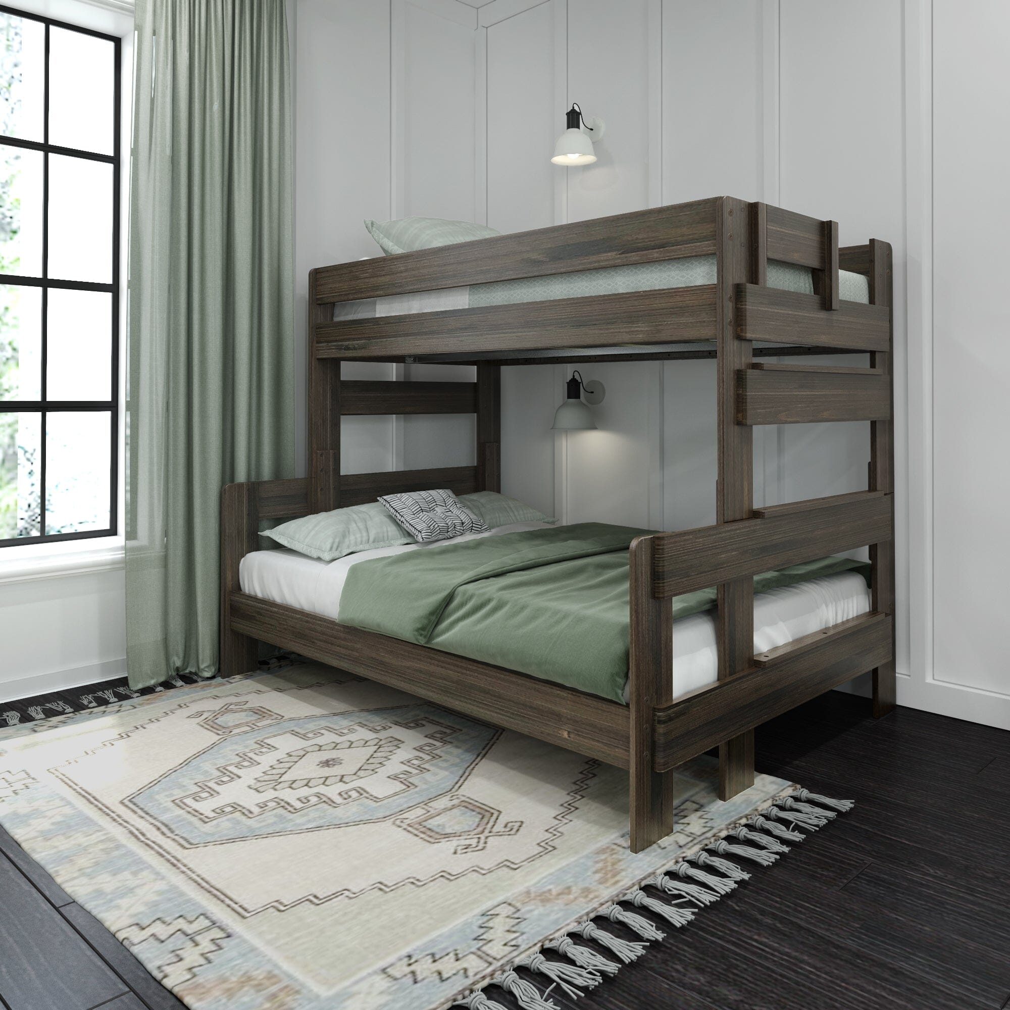 🎄Store Closing Sale💖Modern Farmhouse Twin over Full Bunk Bed
