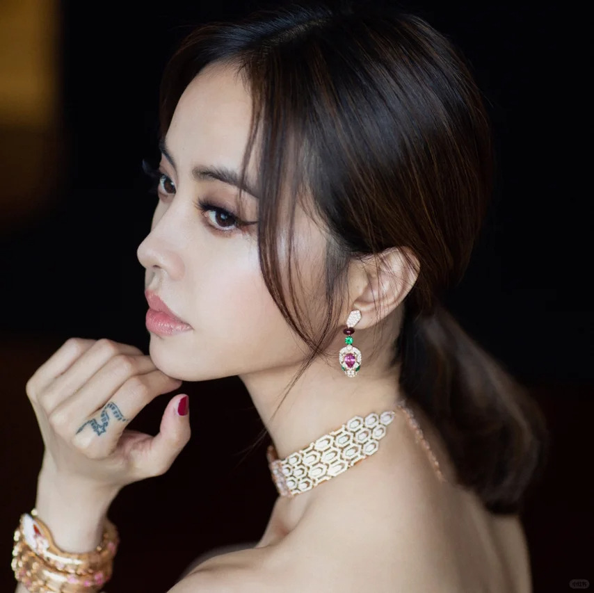 925 Silver Snake Earrings with Pigeon Blood Red High Carbon Diamond Accents