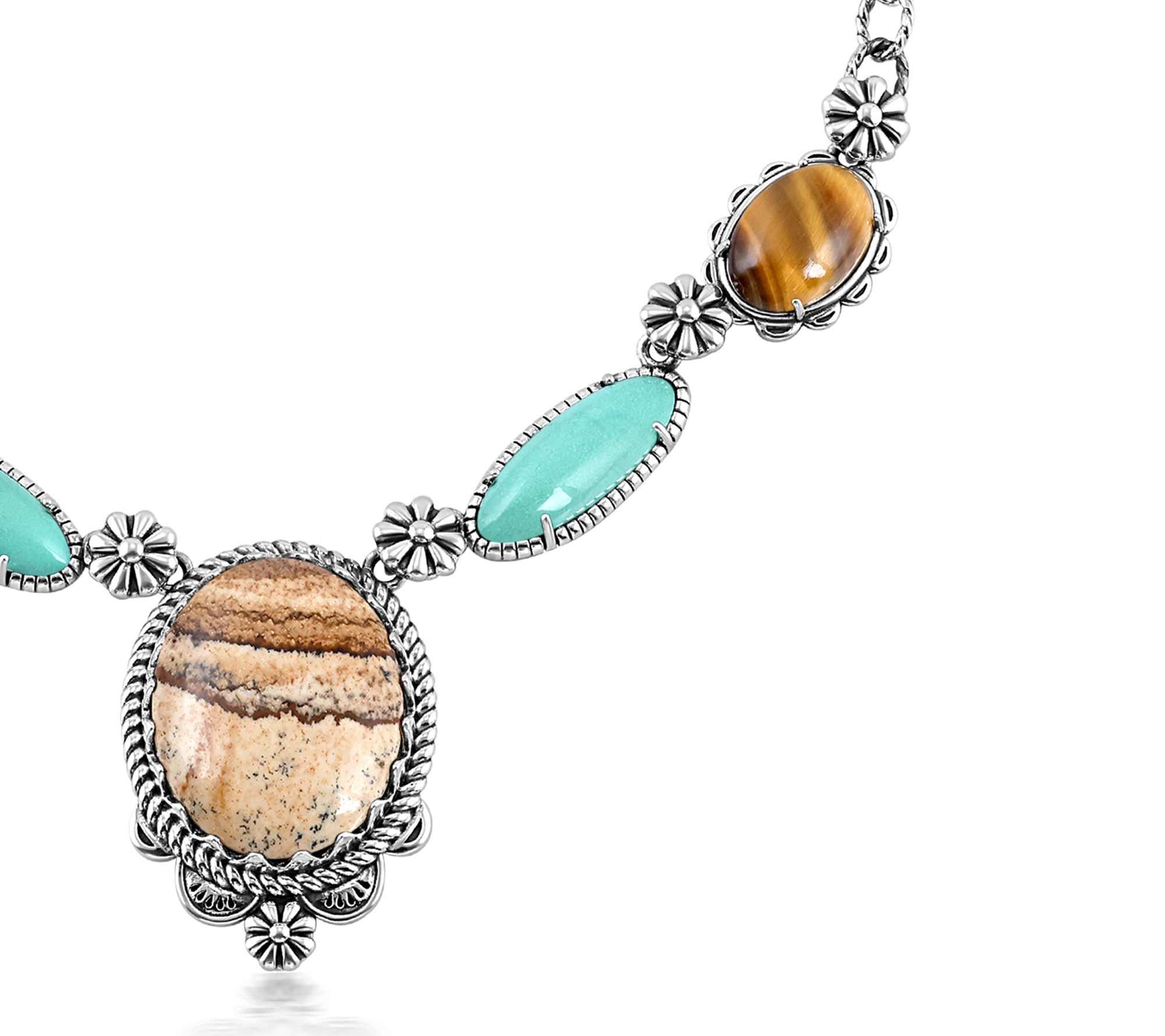 American West Sterling Multi-Gemstone StatementNecklace