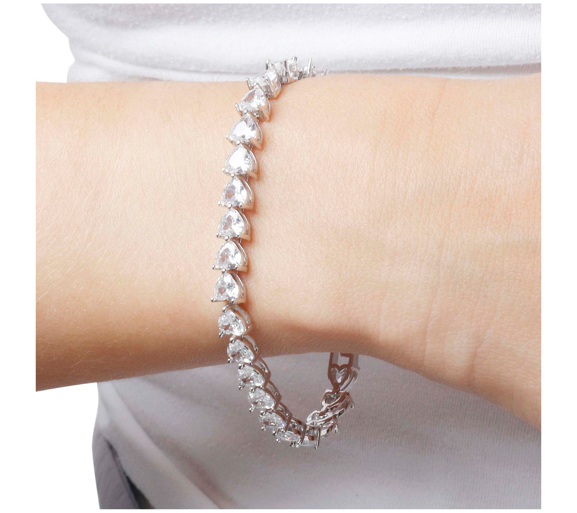 Diamonique xBronzo Italia 13.30cttw Heart LinkTennis Bracelet