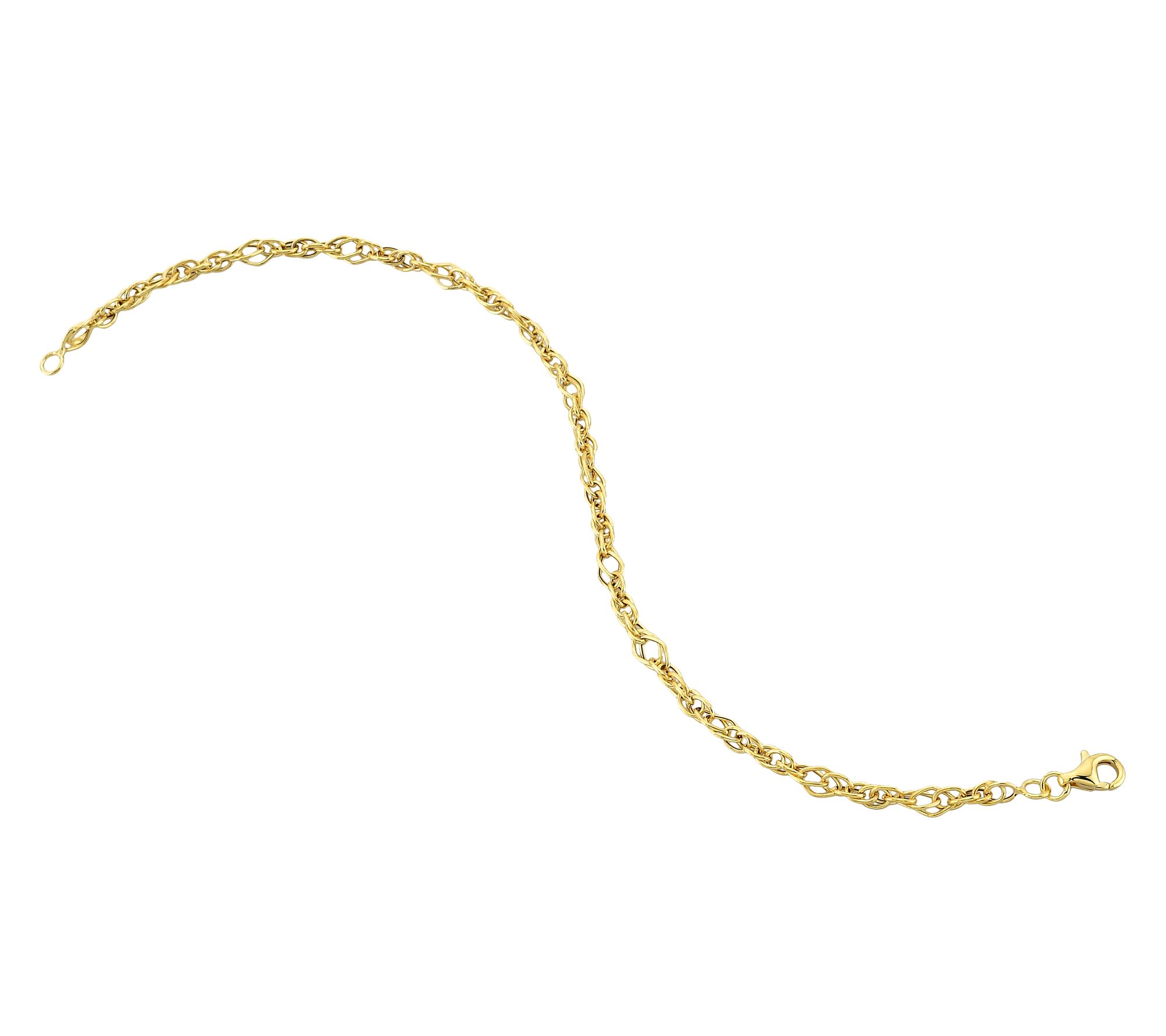 Adorna 14K Gold 3.5mm Singapore Chain Bracelet