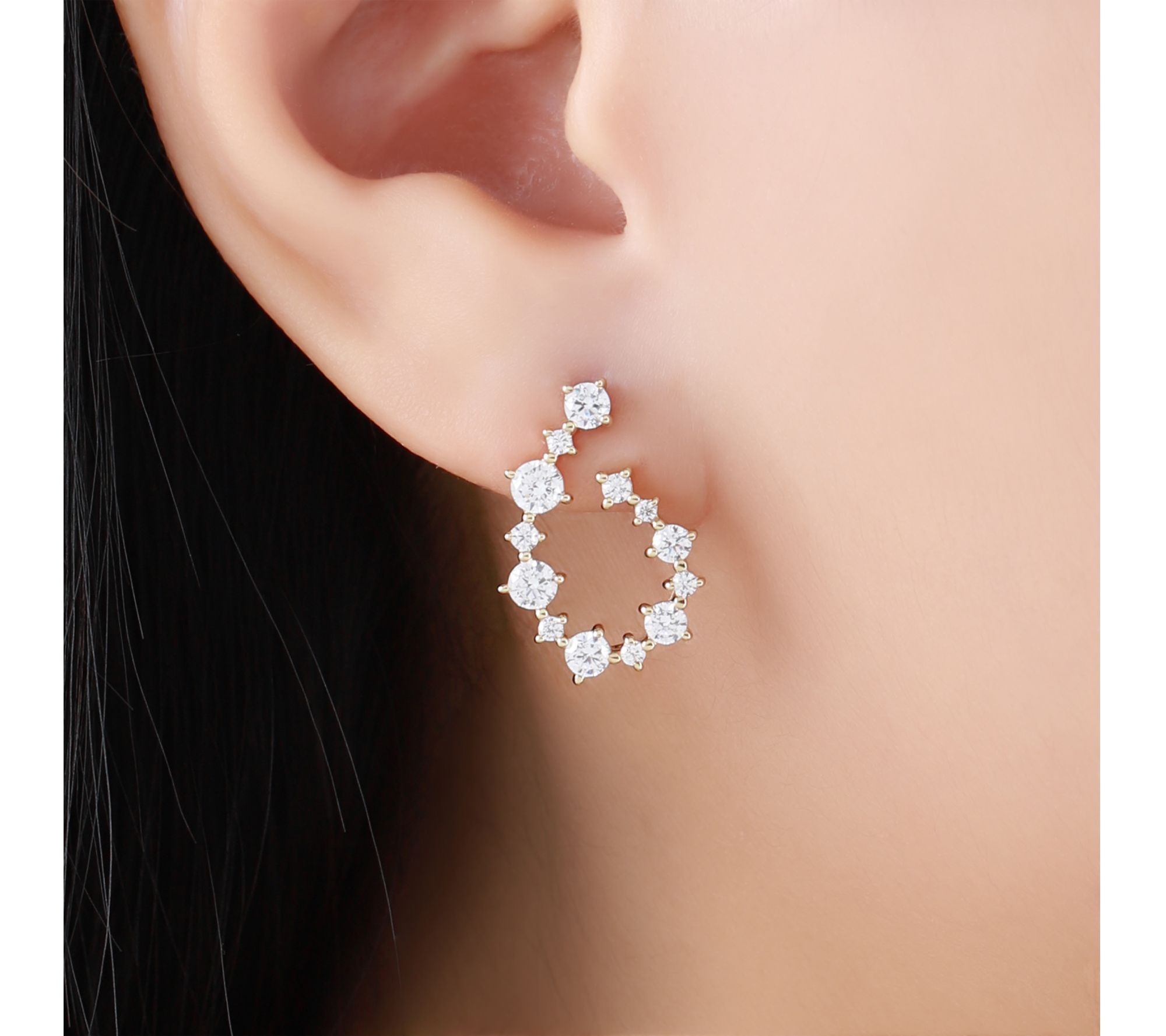 Ariva Sterling Silver Diamonique Galaxy Earrings