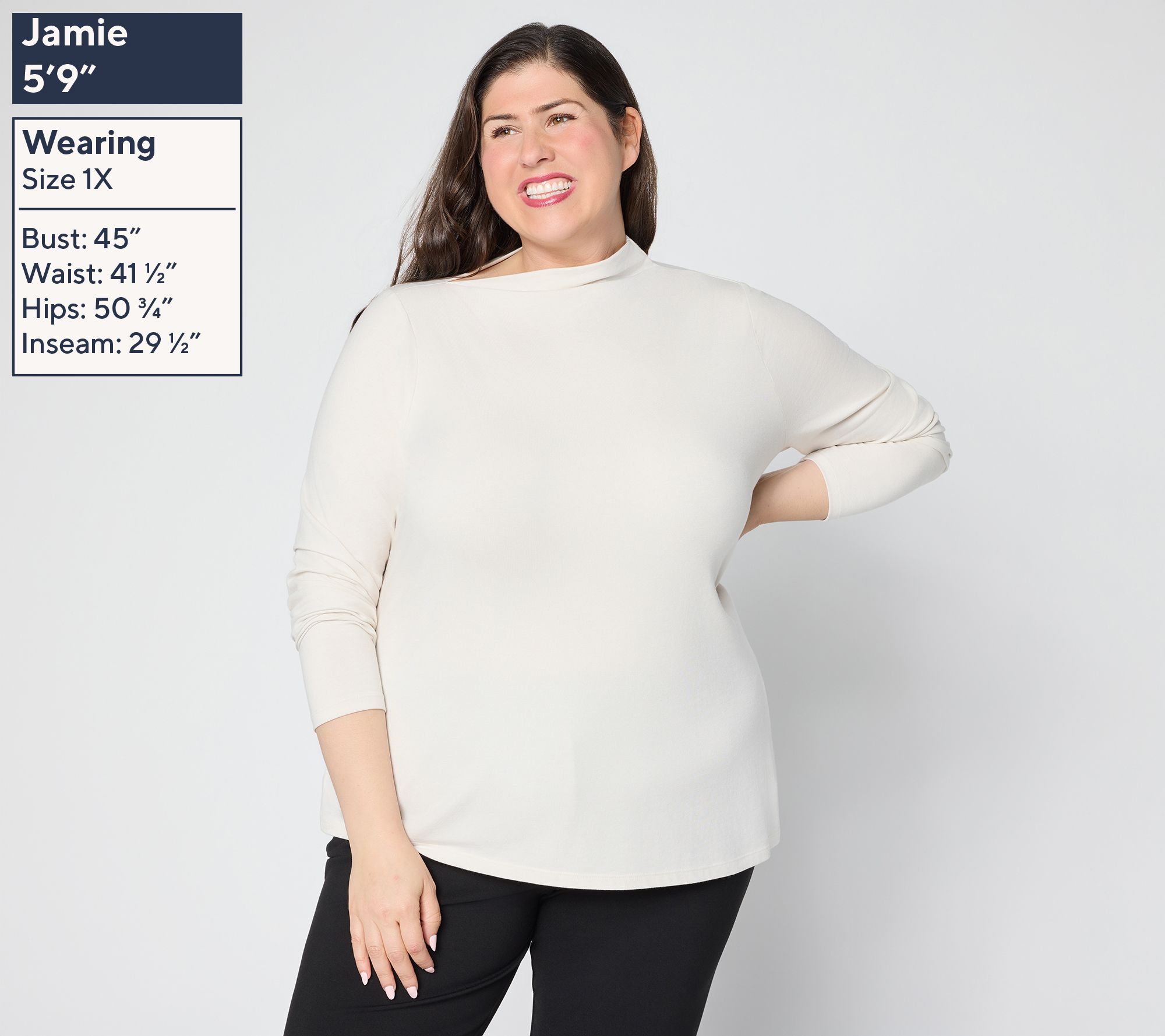 Me by Jennie Garth Windy Asymmetric Long-Sleeve Top