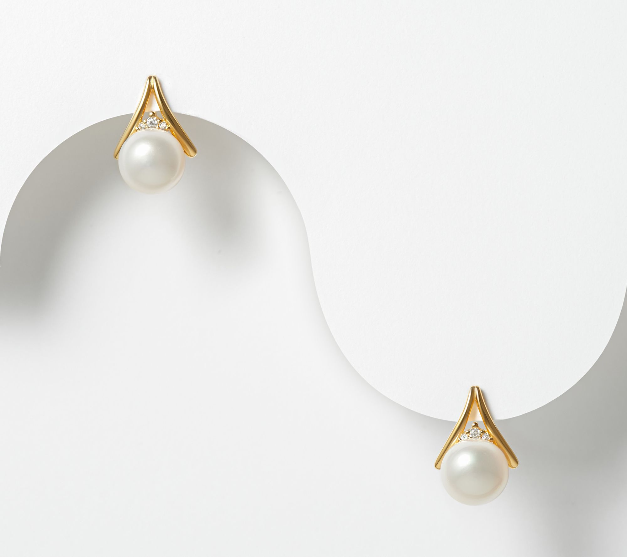 Diamonique and Cultured Freshwater Pearl Earrings