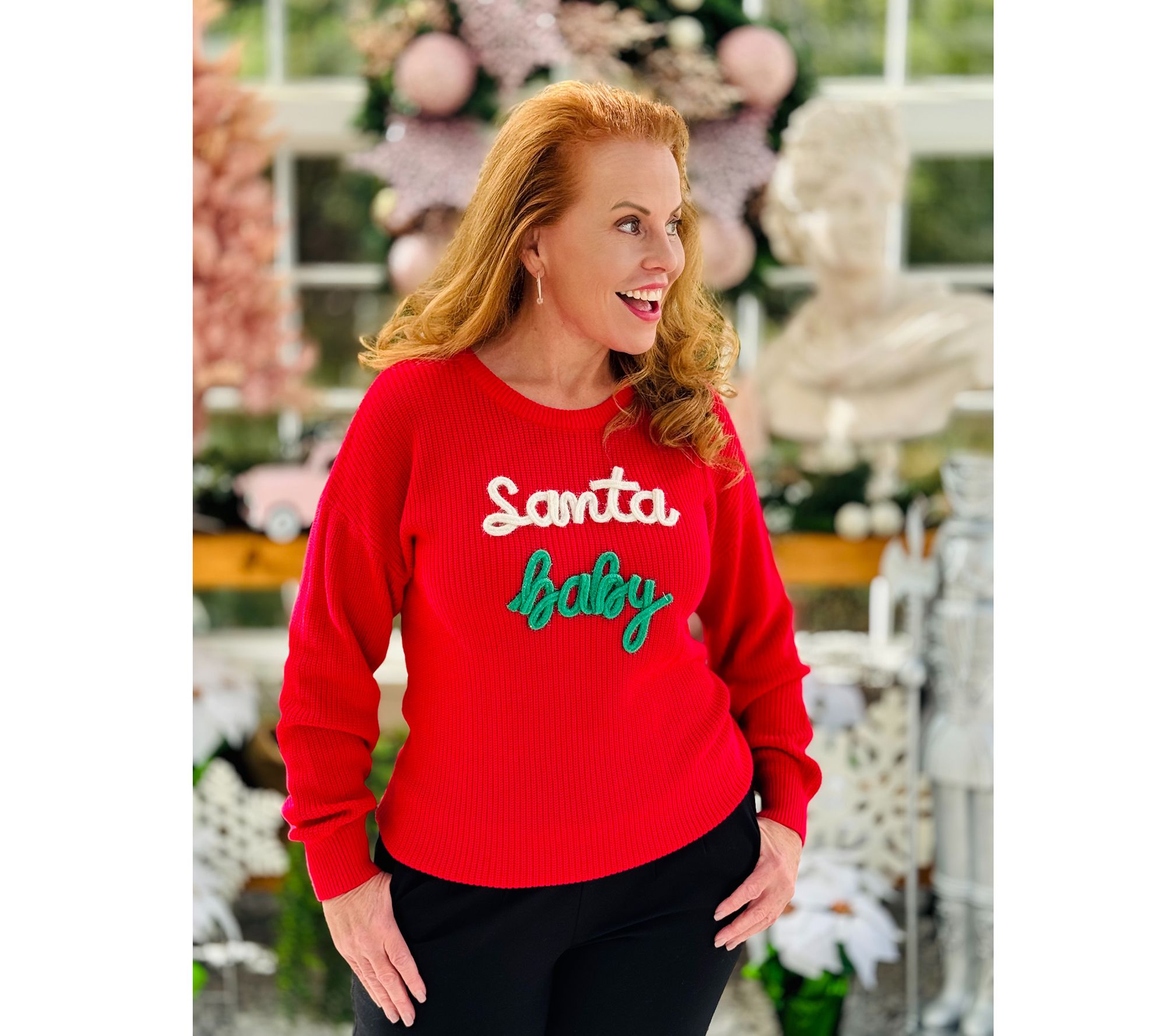Jingle Belles by Kim Gravel Merry Messages Shaker Knit Sweater