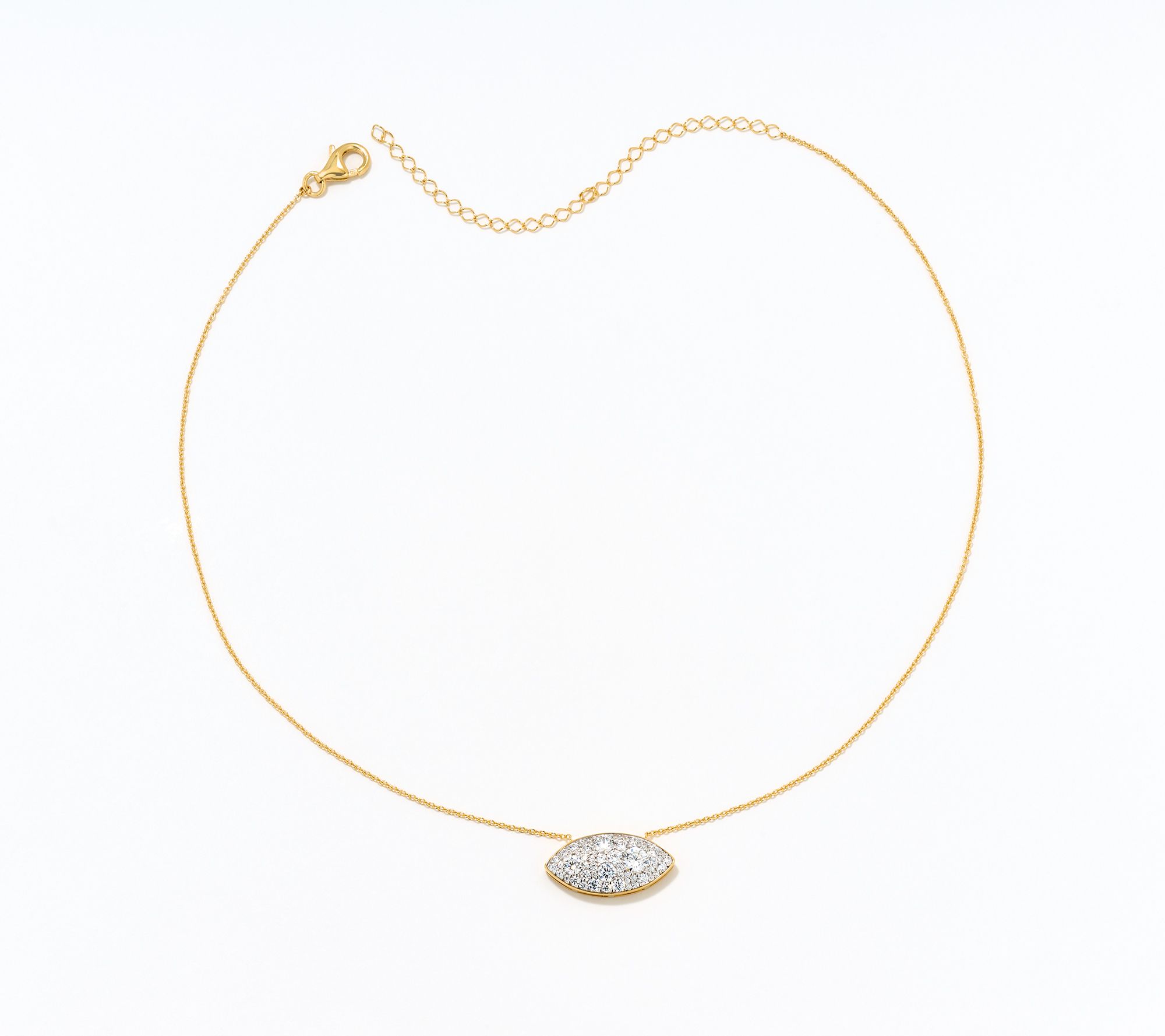 Diamonique x Jennifer Miller Marquise Cobblestone Necklace, Sterl
