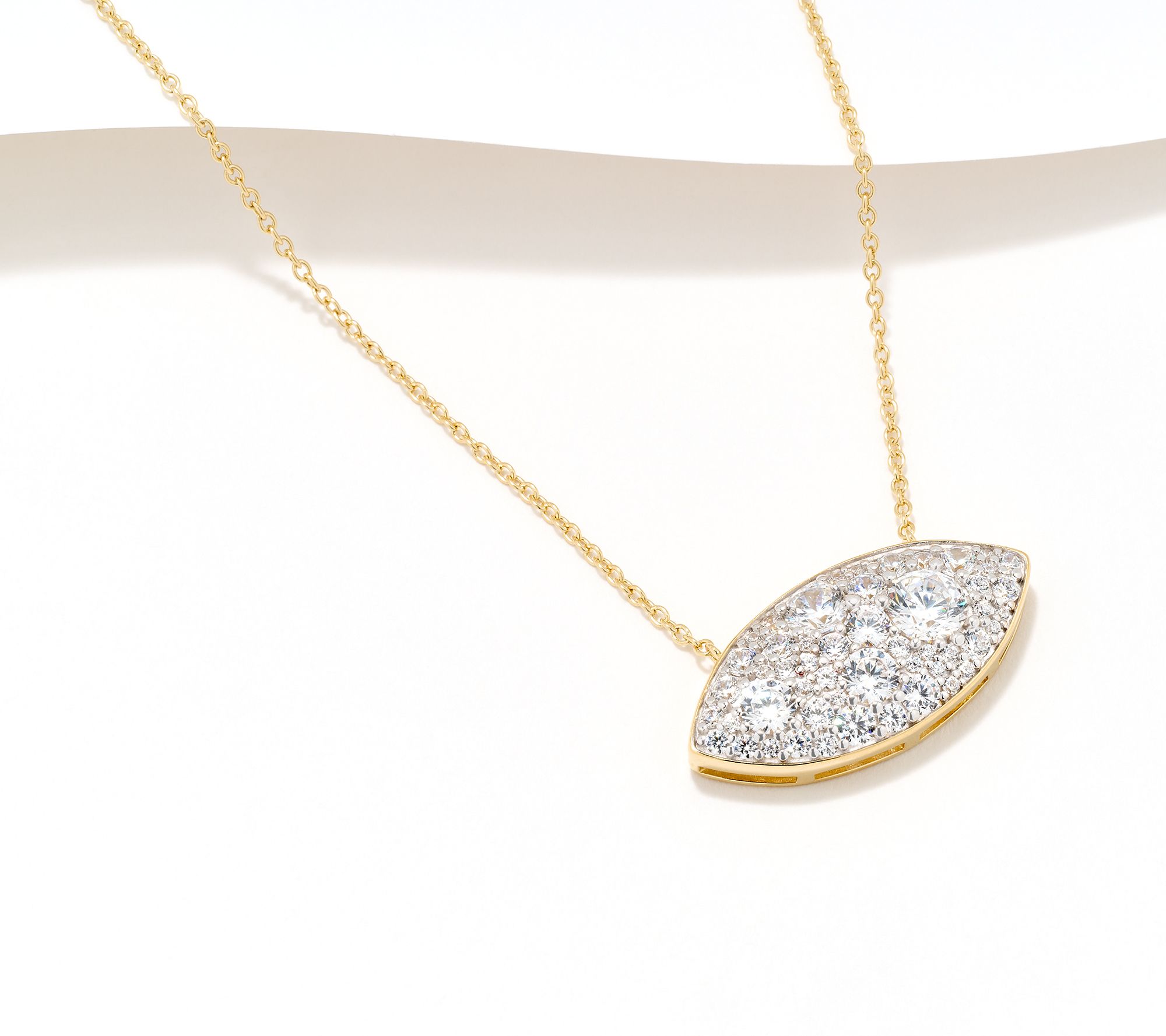 Diamonique x Jennifer Miller Marquise Cobblestone Necklace, Sterl