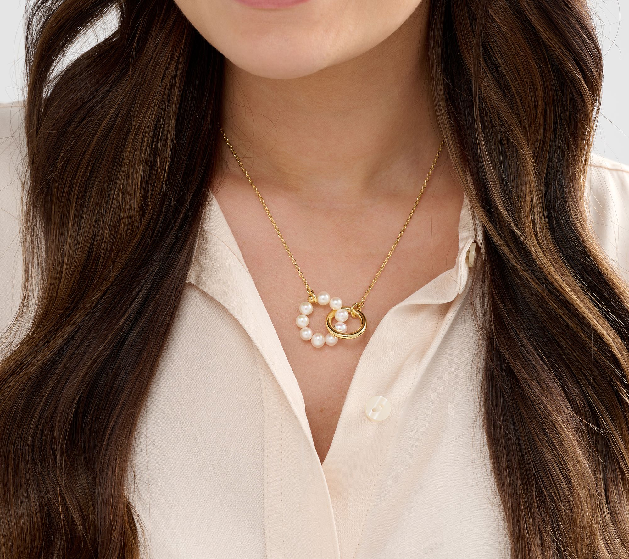 Honora Diamond Cut Forzatina Chain Necklace with Cultured Pearls