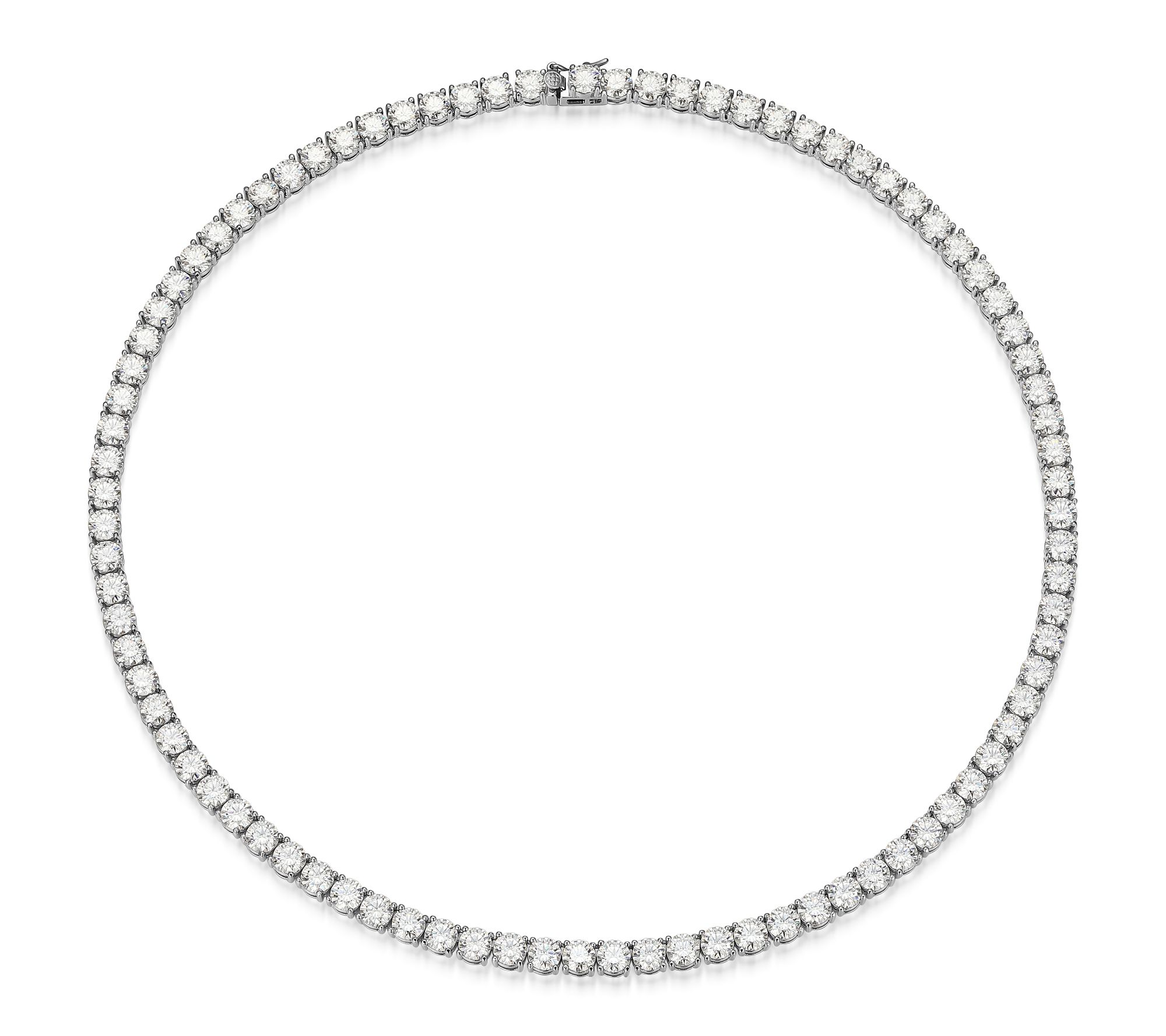 Moissanite 36.00 cttw Tennis Necklace, SterlingSilver