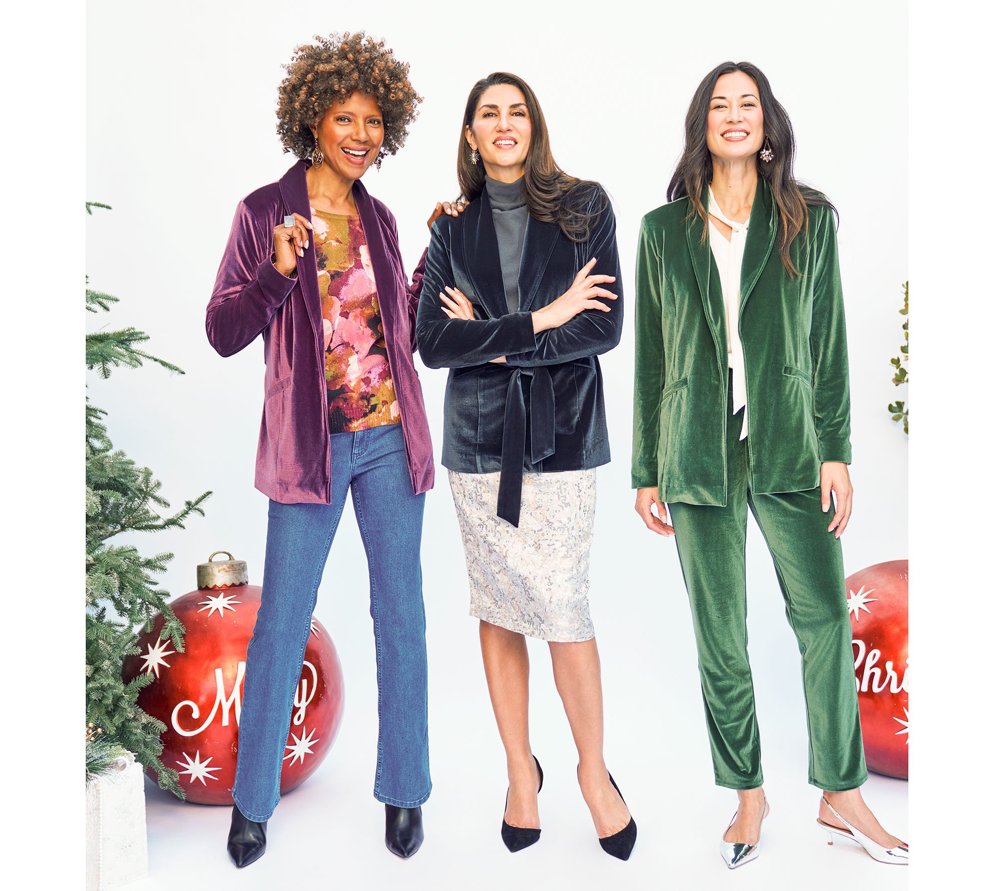 BEAUTIFUL by Lawrence Zarian The Sharon Self-Belted Velvet Blazer