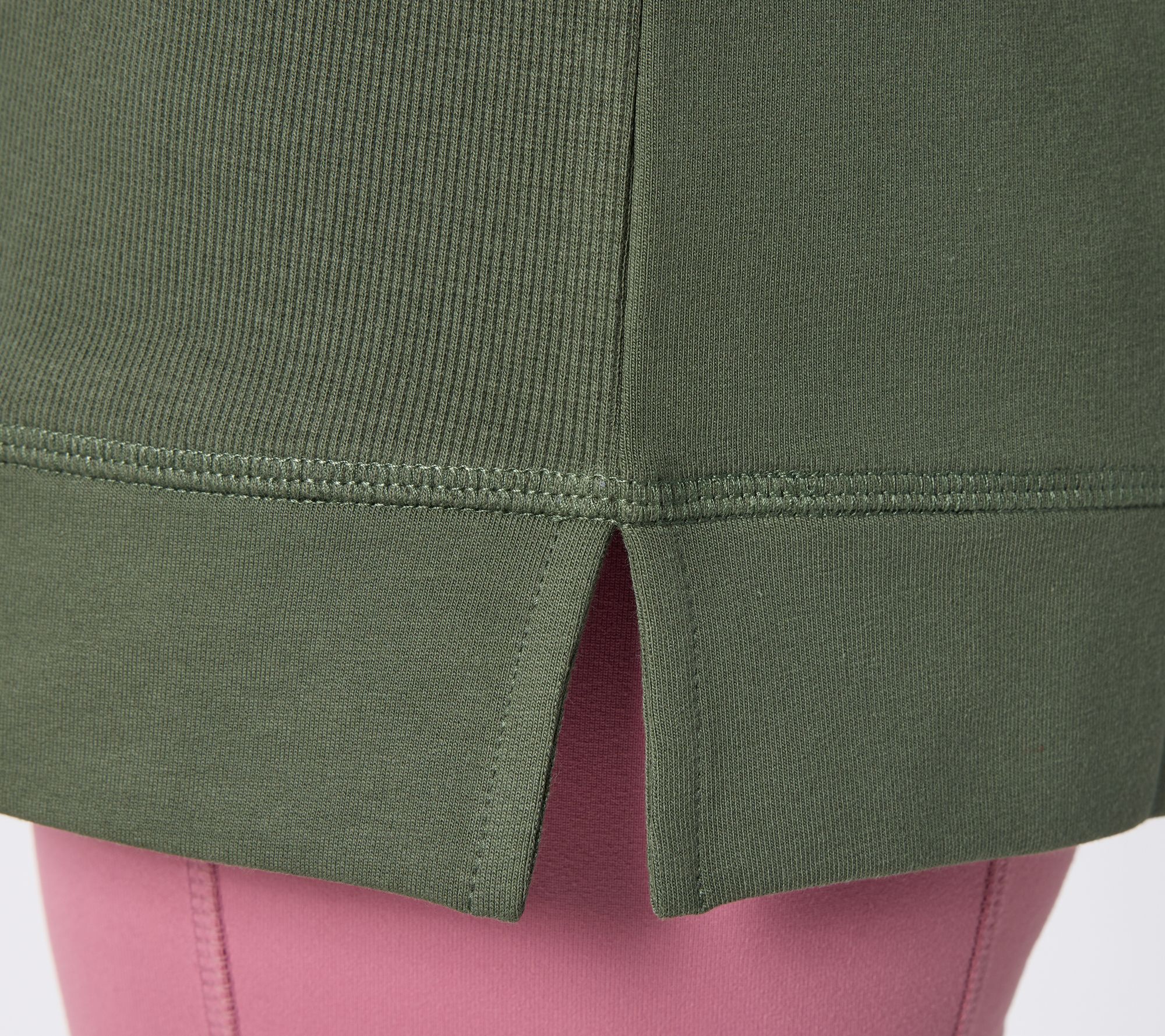 Denim & Co. Active Regular French Terry Rib Mix Tunic