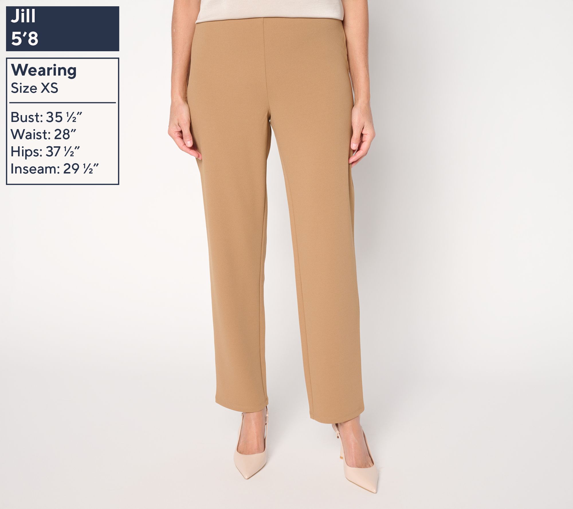 Dennis Basso Petite Luex Crepe Hollywood High Waist Slim Leg Pant