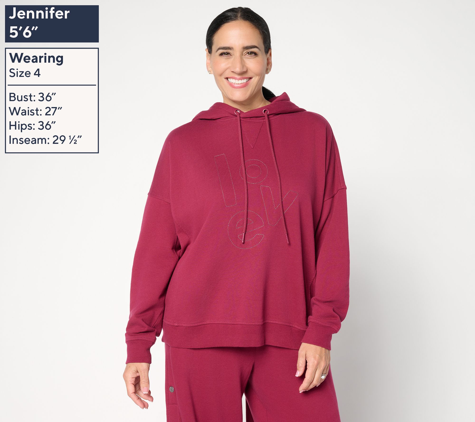 Peace Love World French Terry Embroidered Graphic Hoodie