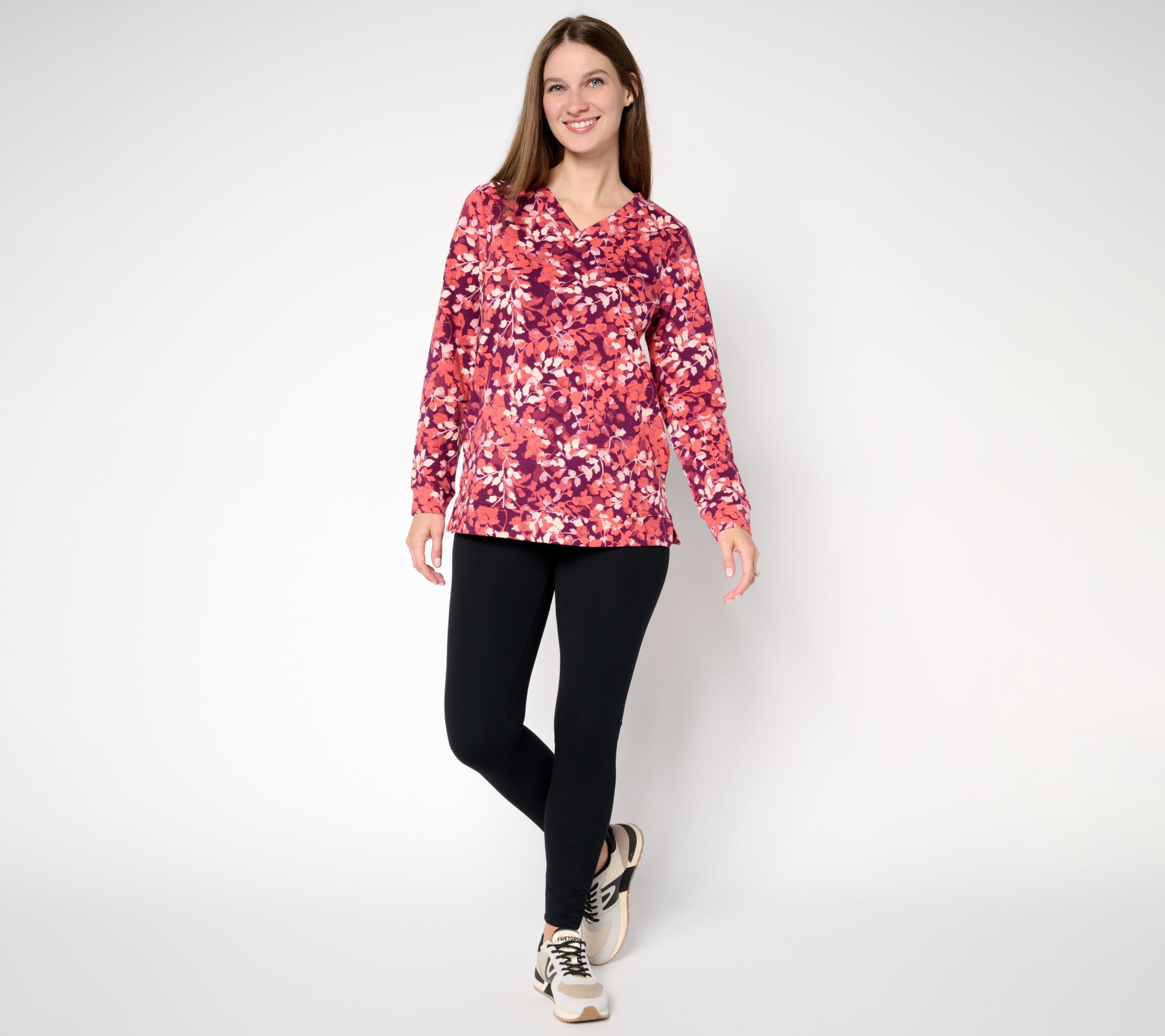 Denim & Co. Active Regular French Terry Long Sleeve Tunic