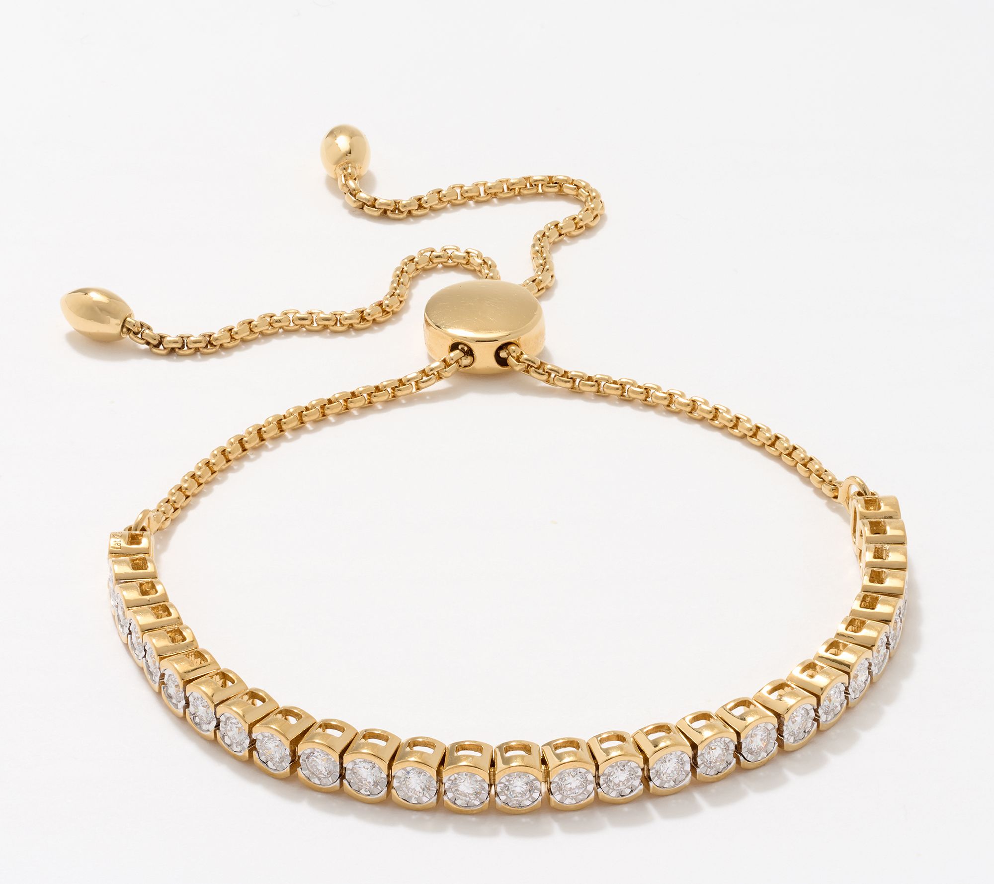 Fire Light Lab Grown Diamond 1 cttw Bolo Tennis Bracelet Sterling Silver