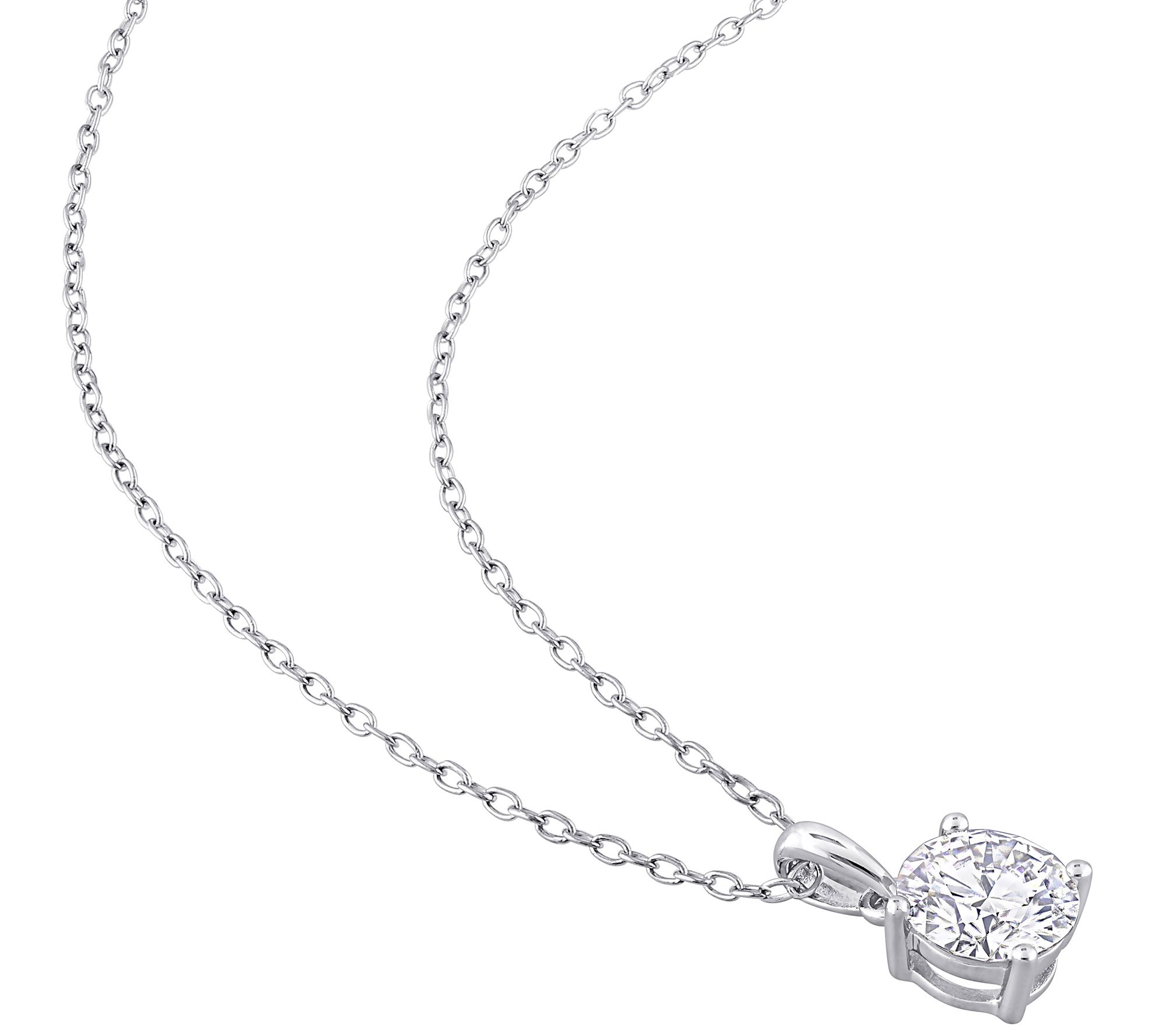 MoissanIce 2.85 cttw Necklace & Earrings Set, Sterling Silver