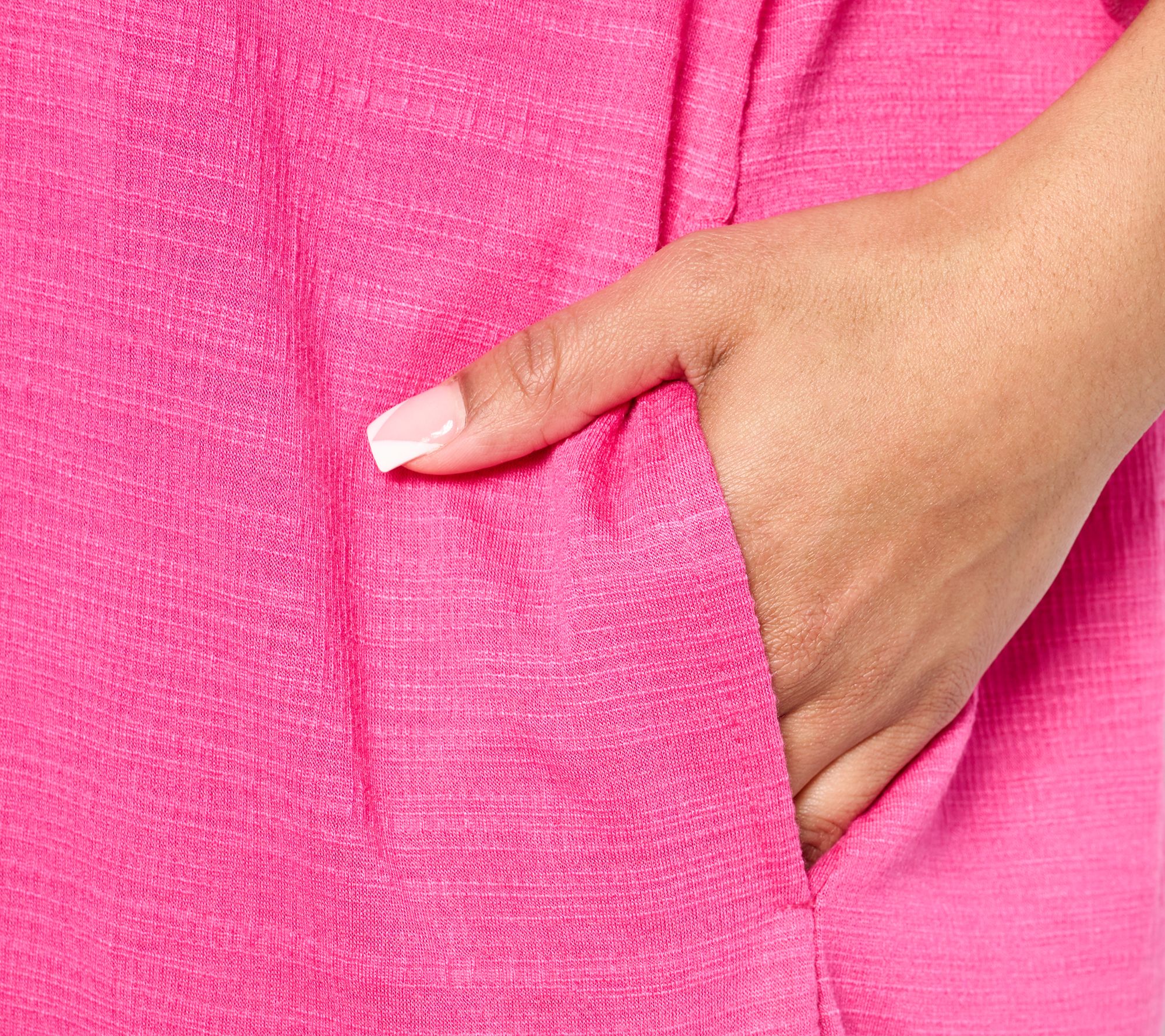 Stan Herman Crepe Knit V-Neck Drape Caftan