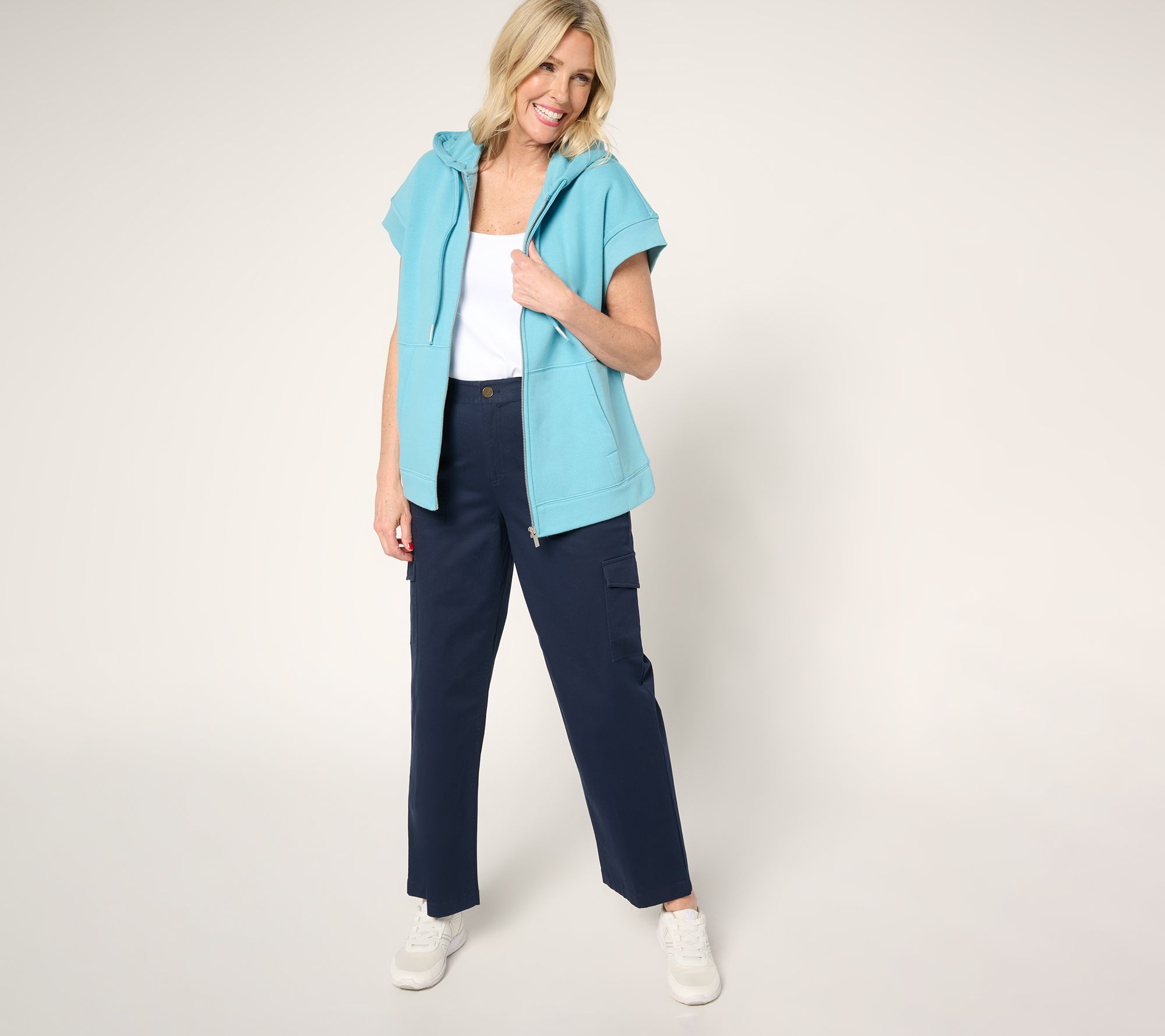 Martha Stewart Signature Towel Terry Zip Front Jacket with Hood