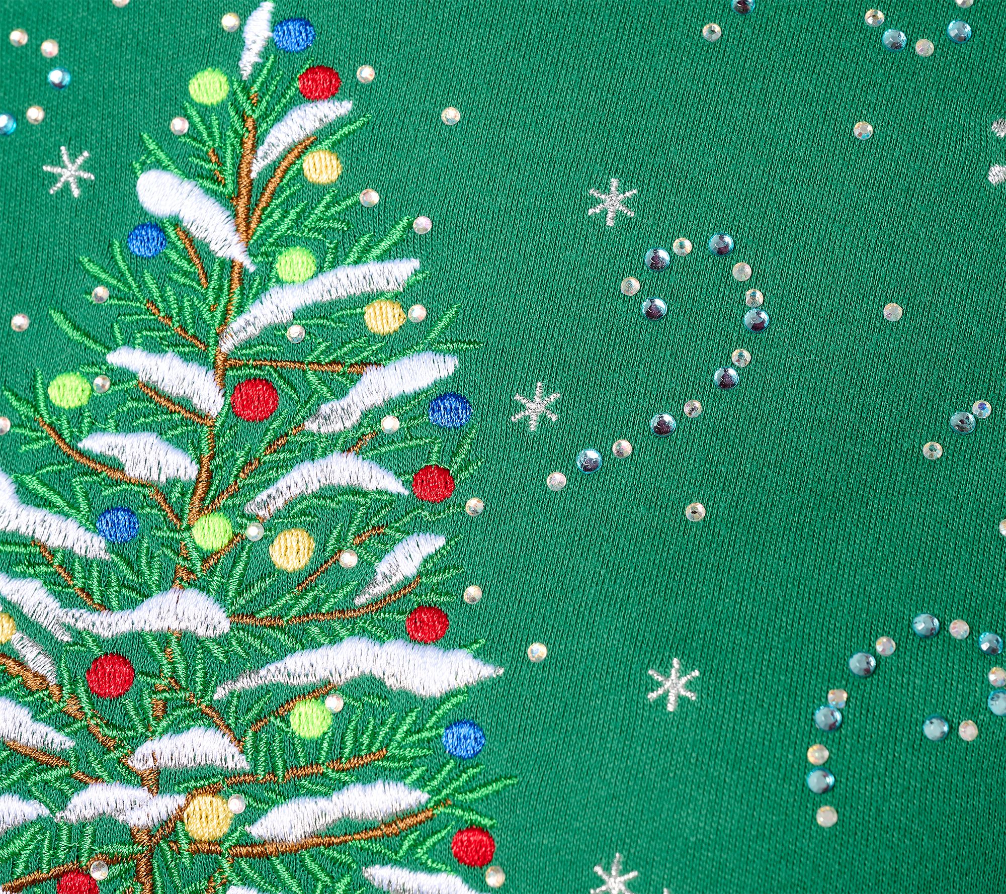 Quacker Factory White Christmas Long-Sleeve Top