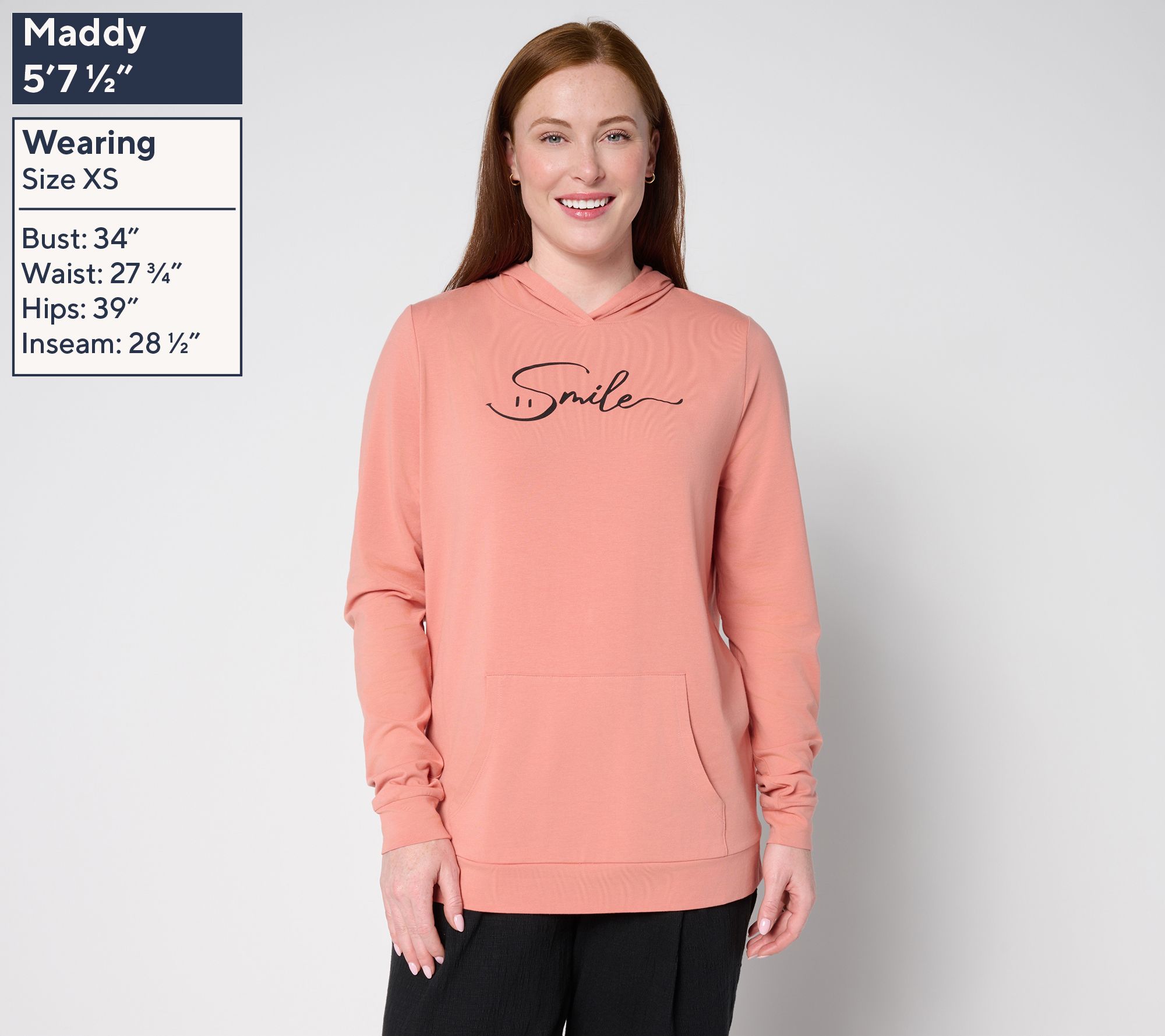 AnyBody Cozy Knit Jersey Message Hoodie