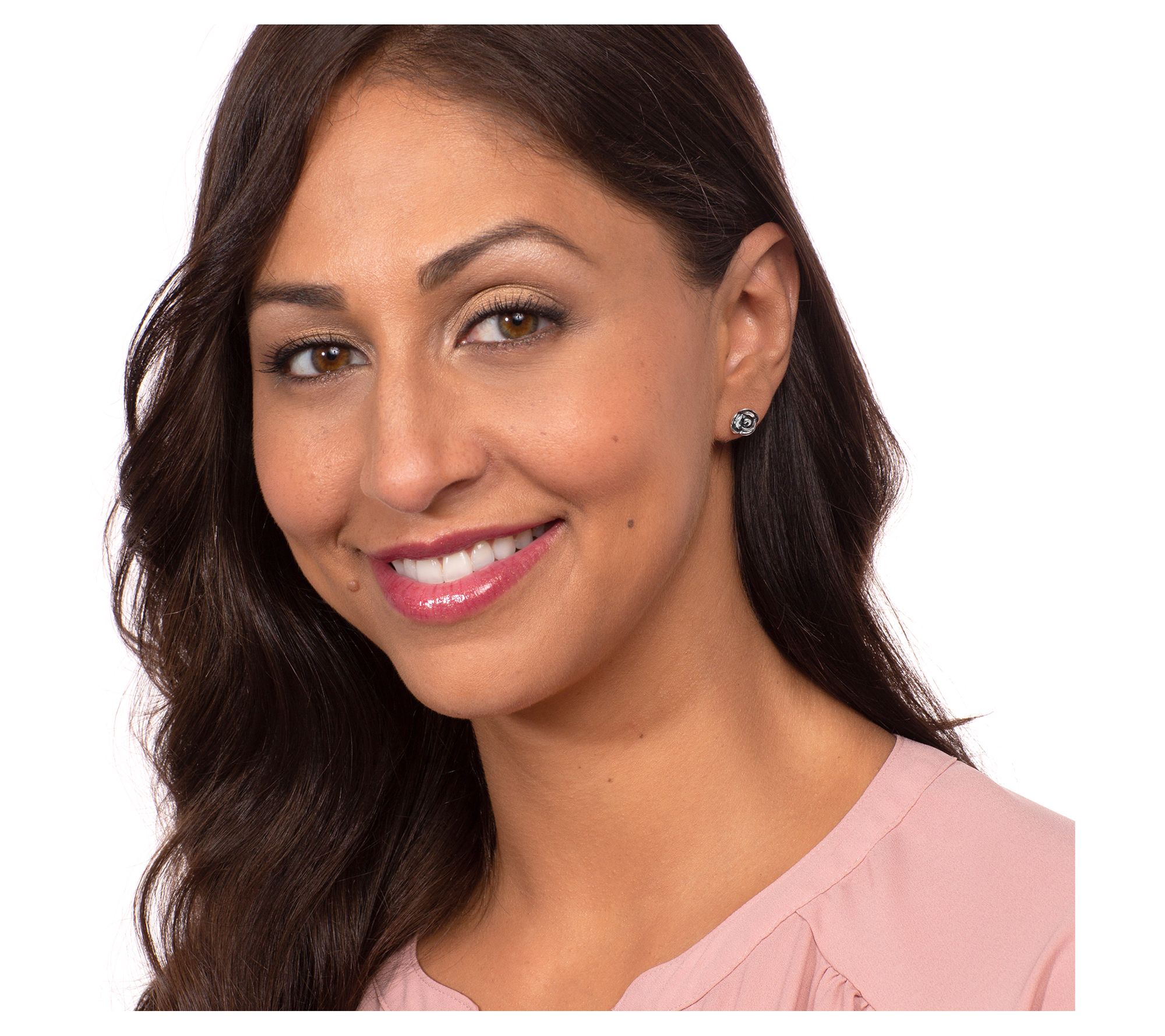 Or Paz Sterling Silver Rose Stud Earrings