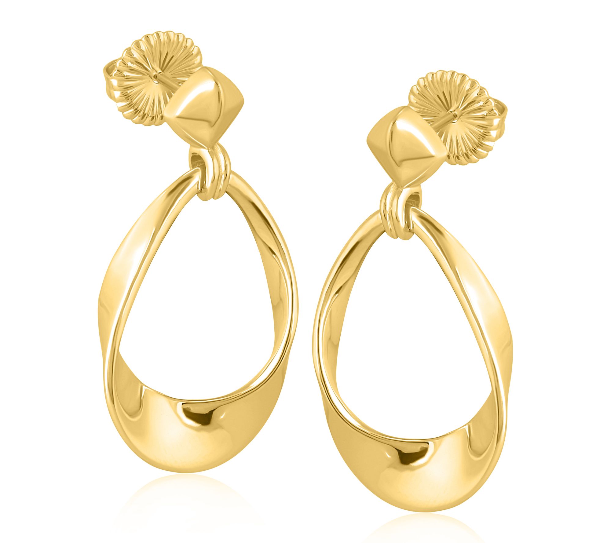 Christian James 14K Gold Clad Pear Shaped Dangle Earrings