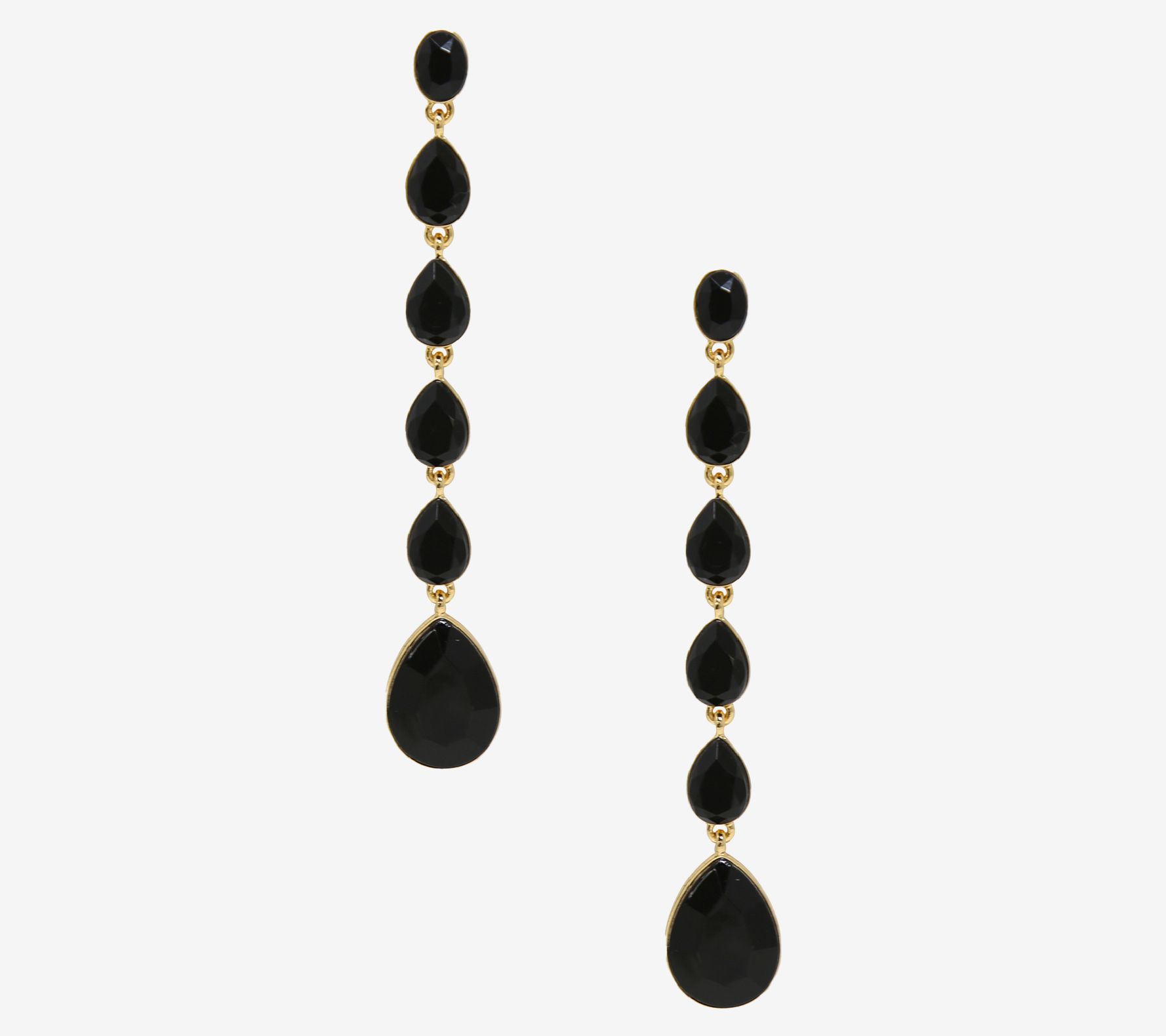 Ettika Black Crystal Drop Earrings