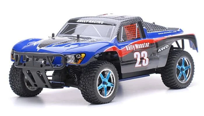 Exceed RC 1/10 Rally Monster GP Nitro GAS Powered .18 Engine Ready to Run RC Remote Control Radio Car Truck (Carbon Blue)