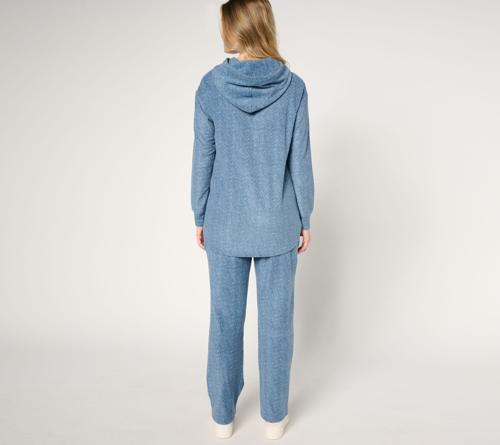 Stan Herman Diamond Stretch Fleece Hooded Lounge Set
