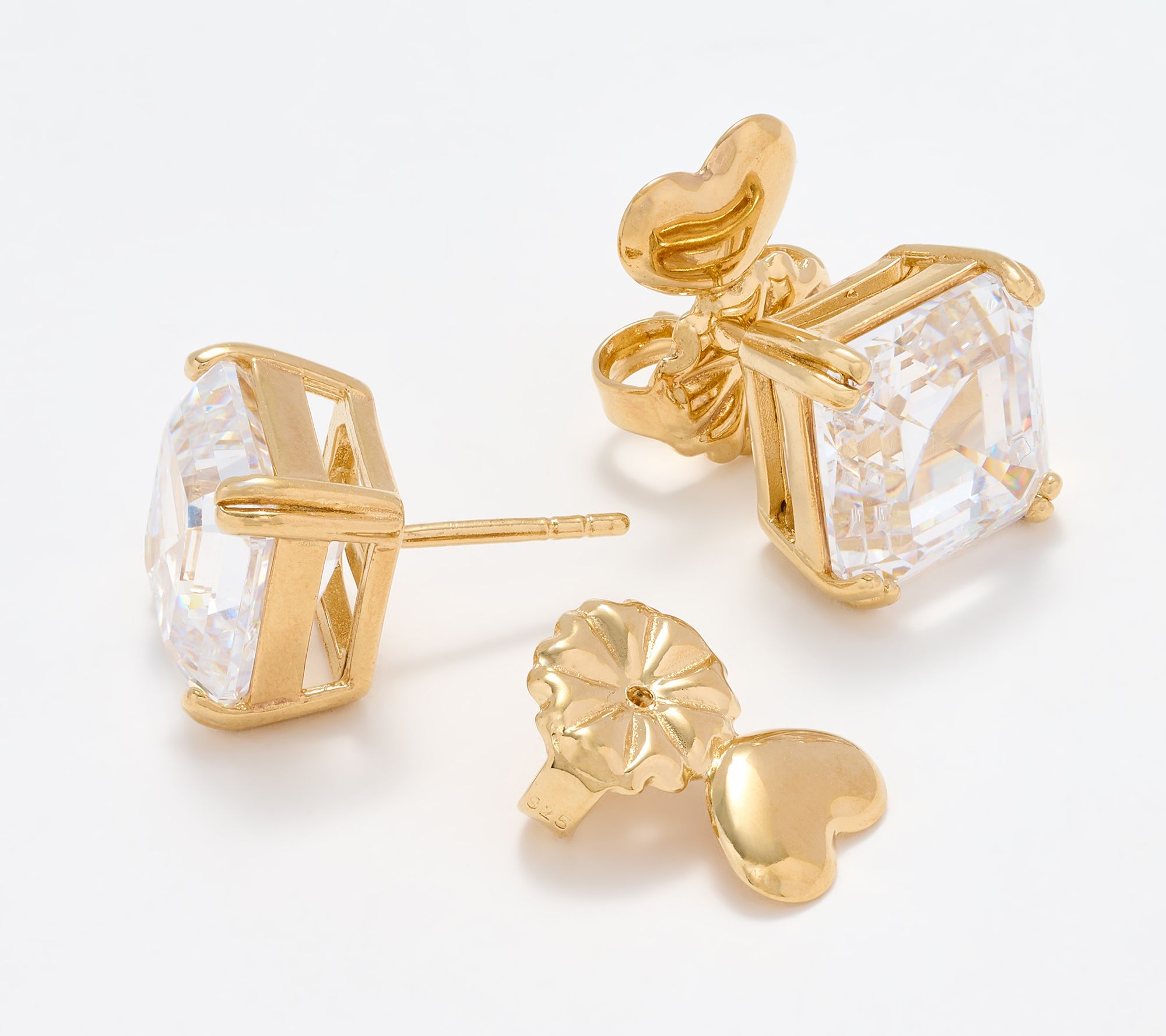 Diamonique x Jennifer Miller Choice of Cut Stud Earrings, Sterling Silver