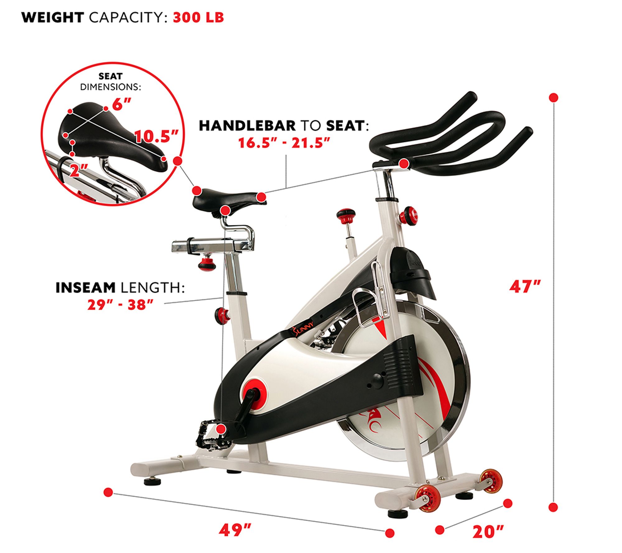 Sunny Health & Fitness SF-B1509 Belt Drive Premium Indoor Bike