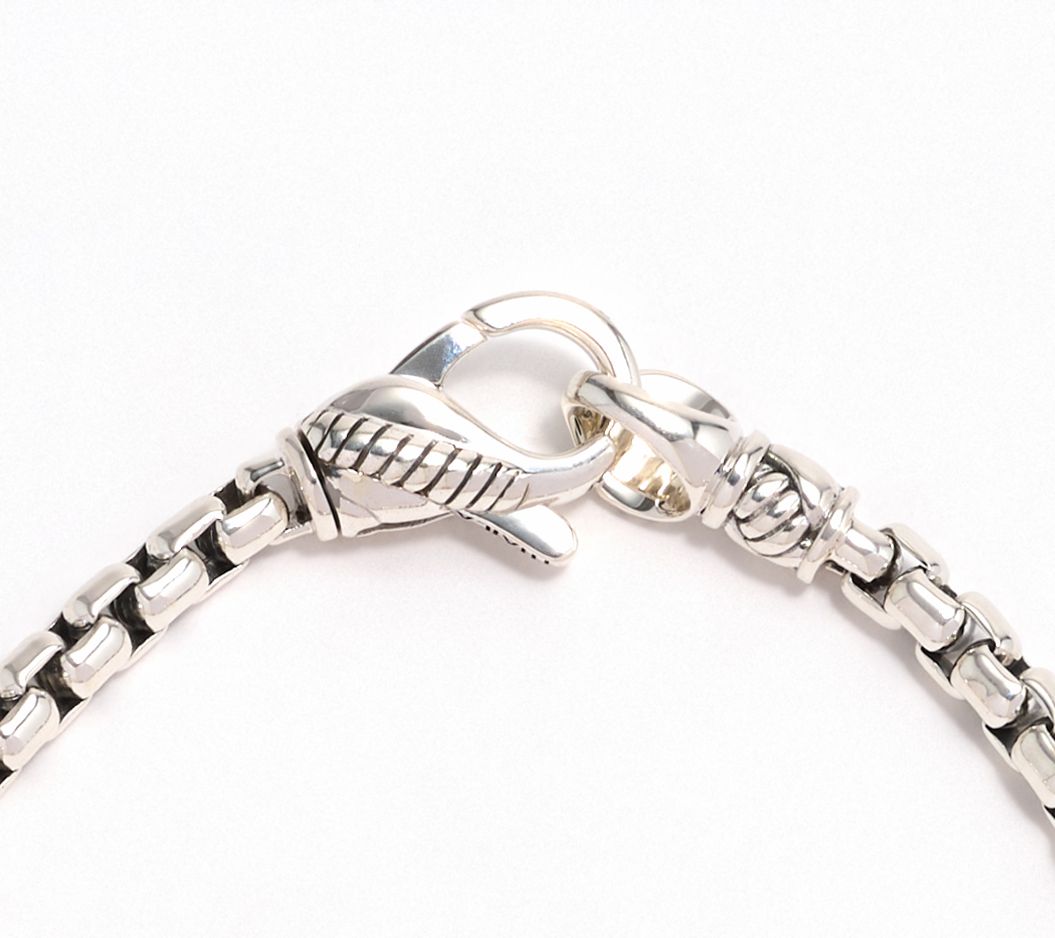 JAI Sterling Silver Storyteller Symbol Box Chain Bracelet