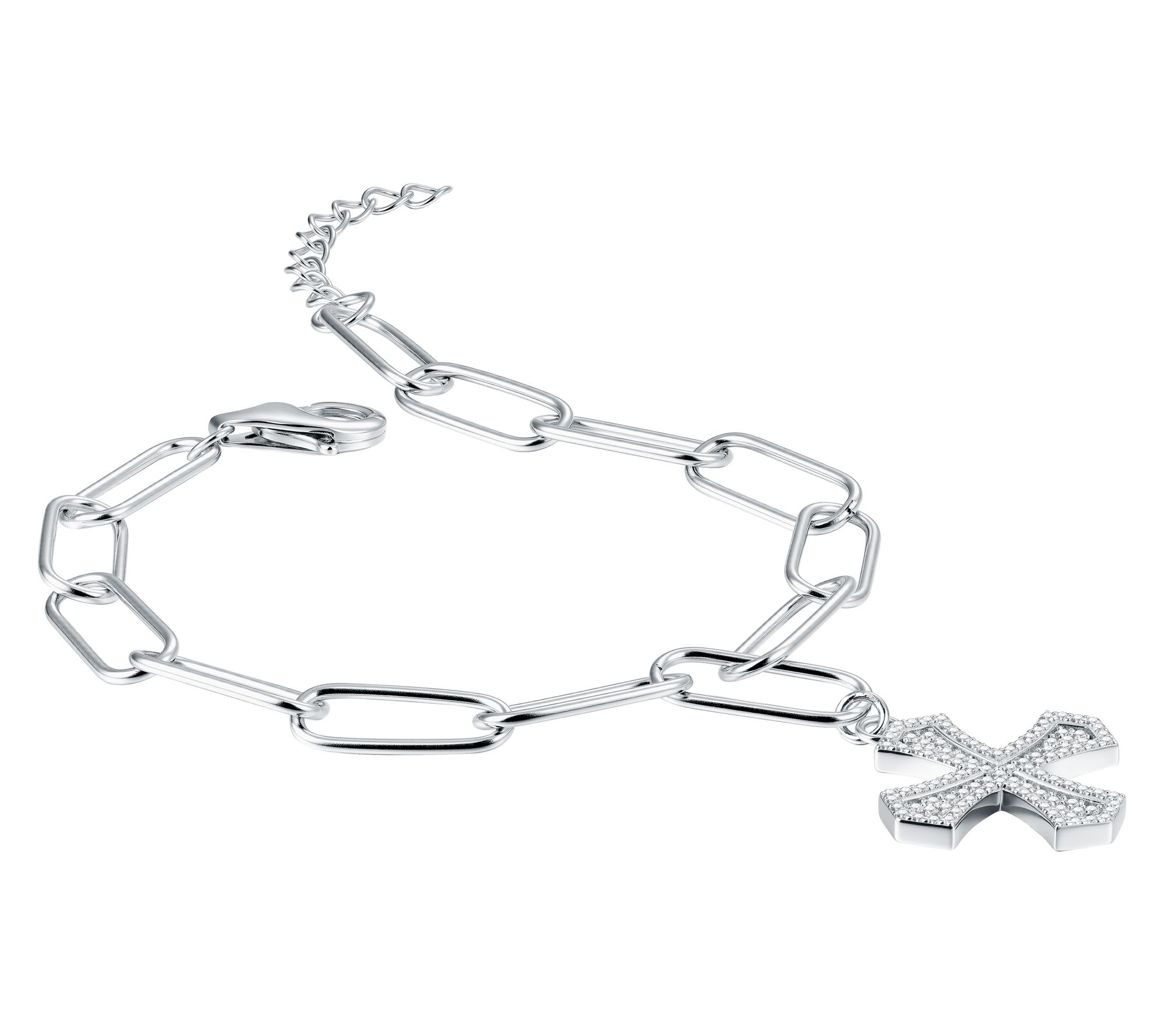 Diamonique x Jennifer Miller Symbol Charm Bracelet, Sterling