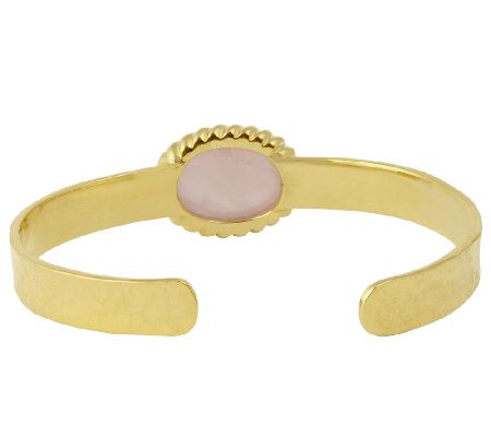 Sterling & 14K Gold-Plated Rose Quartz Cuff Bracelet