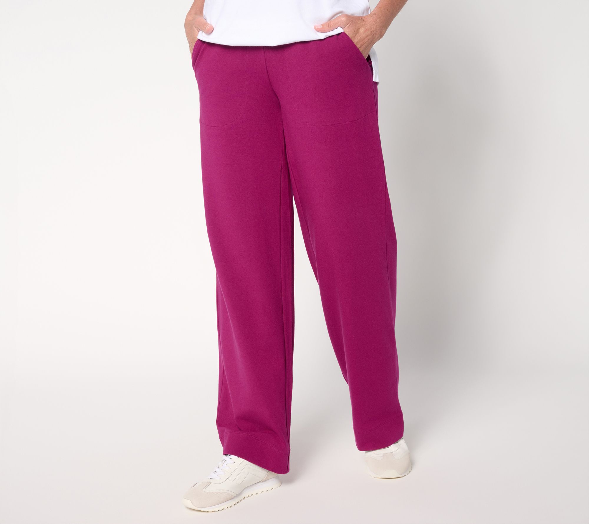 Denim & Co. Active Regular Duo Stretch Full Length Wide Leg Pants