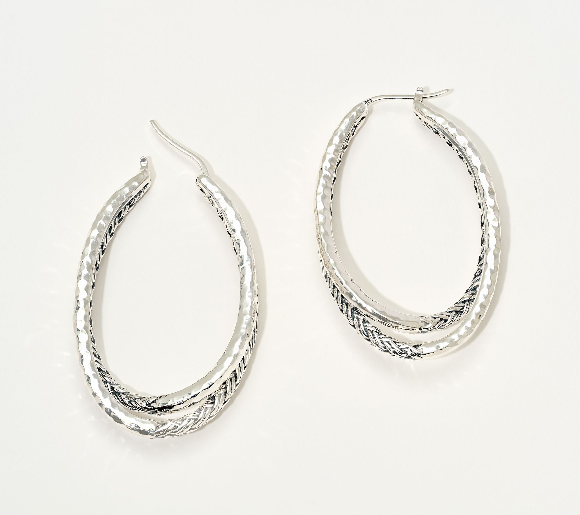 JAI Sterling Silver Legacy & Hammered 1-3/4