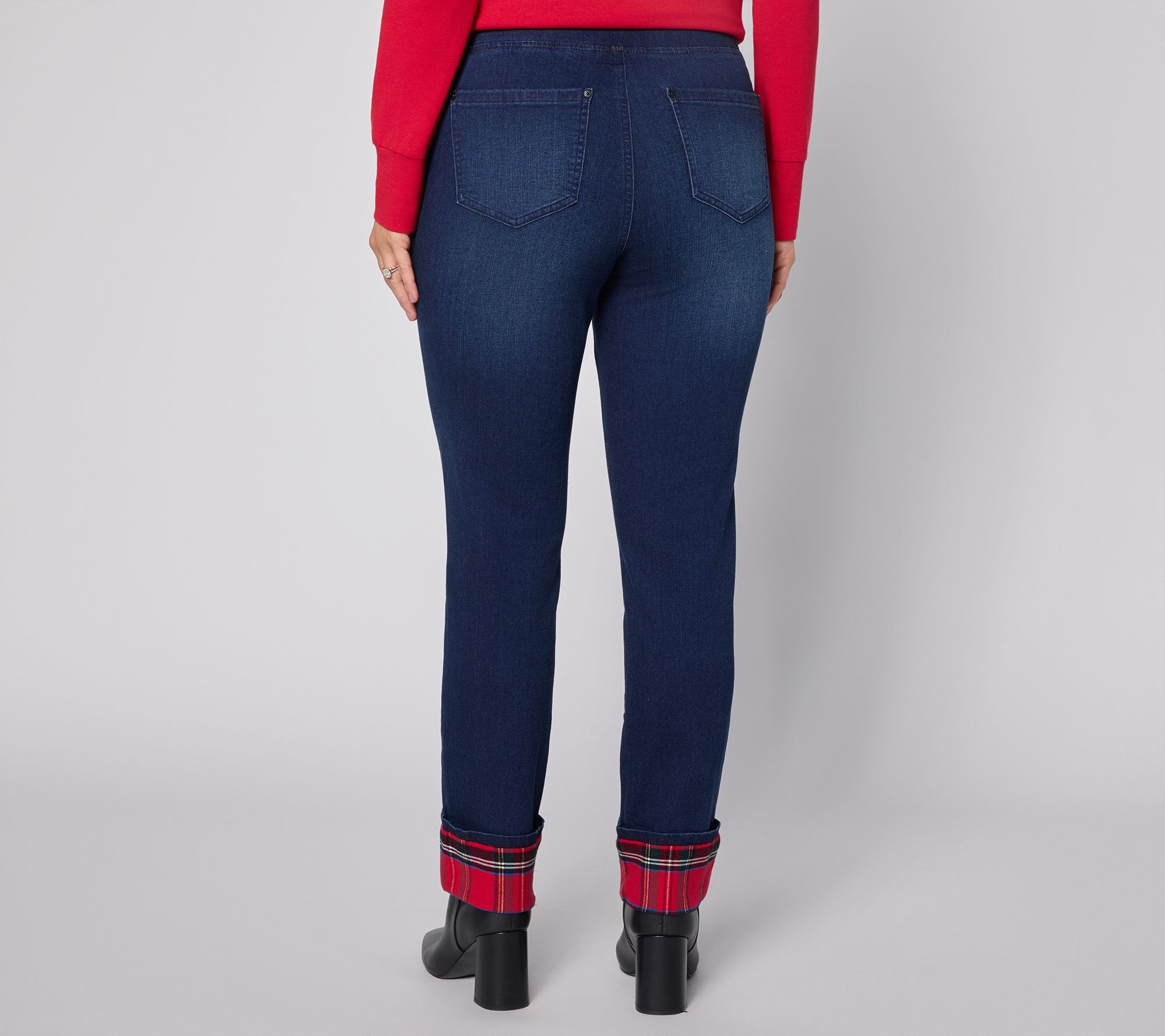 Belle by Kim Gravel Regular TripleLuxe Denim Tartan Cuff Jean