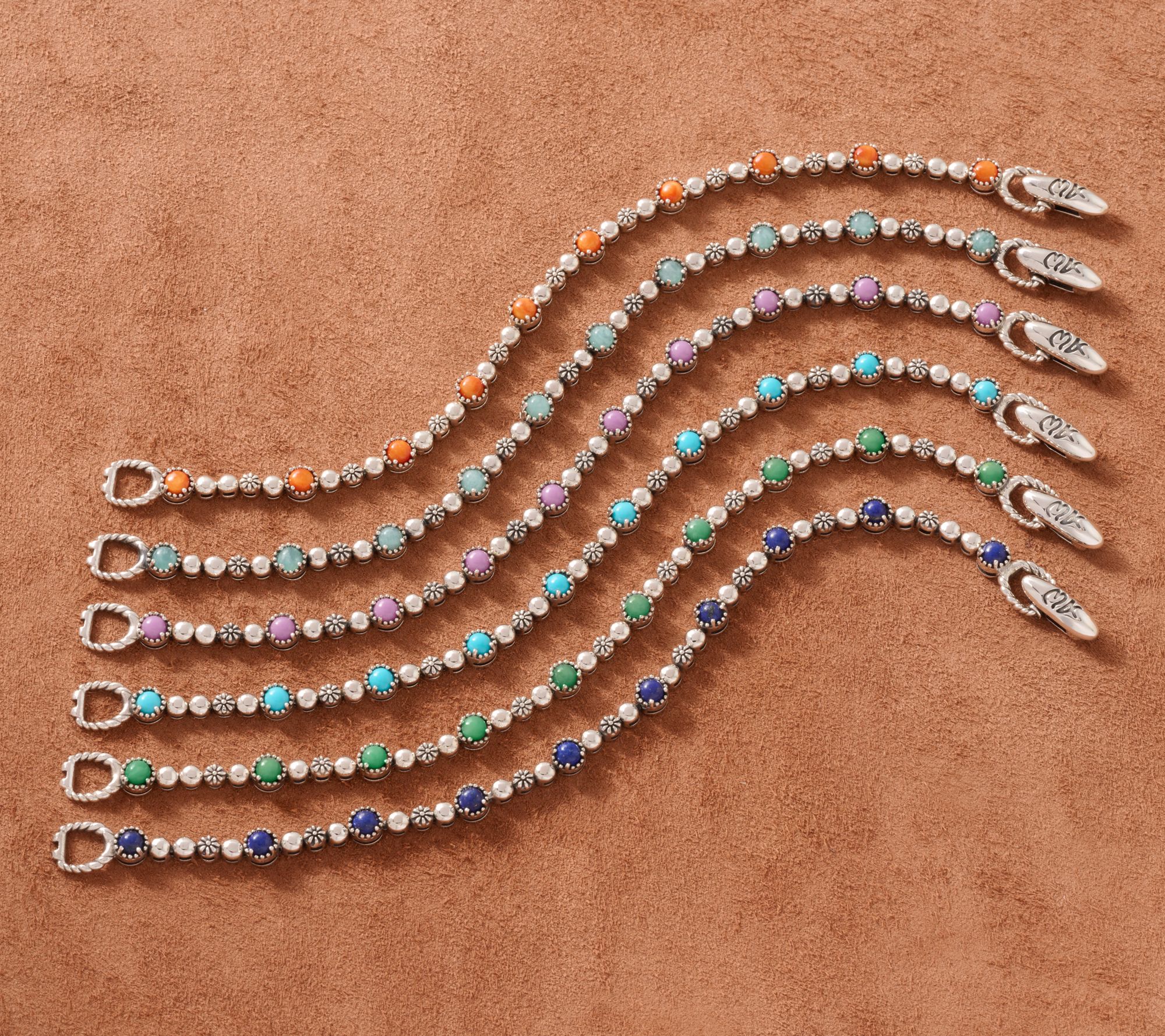 American West Sterling Silver Desert Flower Tennis Bracelet